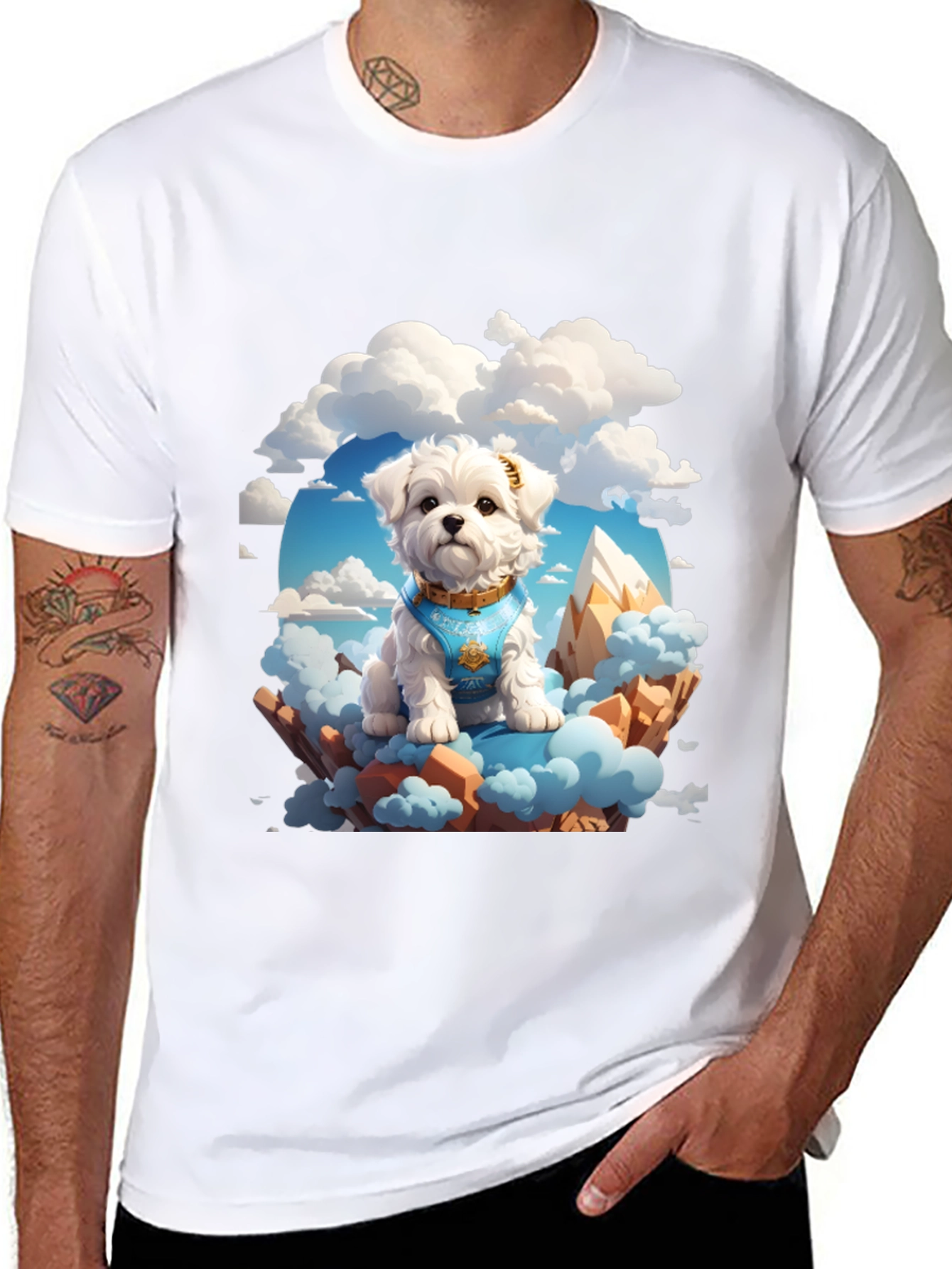 Black Dog in the Clouds T-Shirt view 8