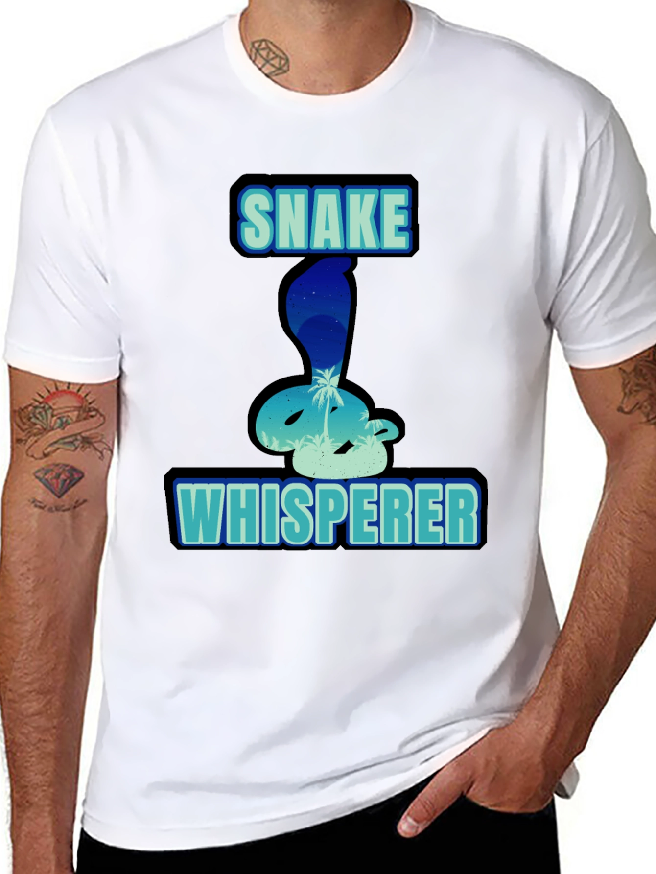 Black Snake Whisperer Graphic T-Shirt view 8