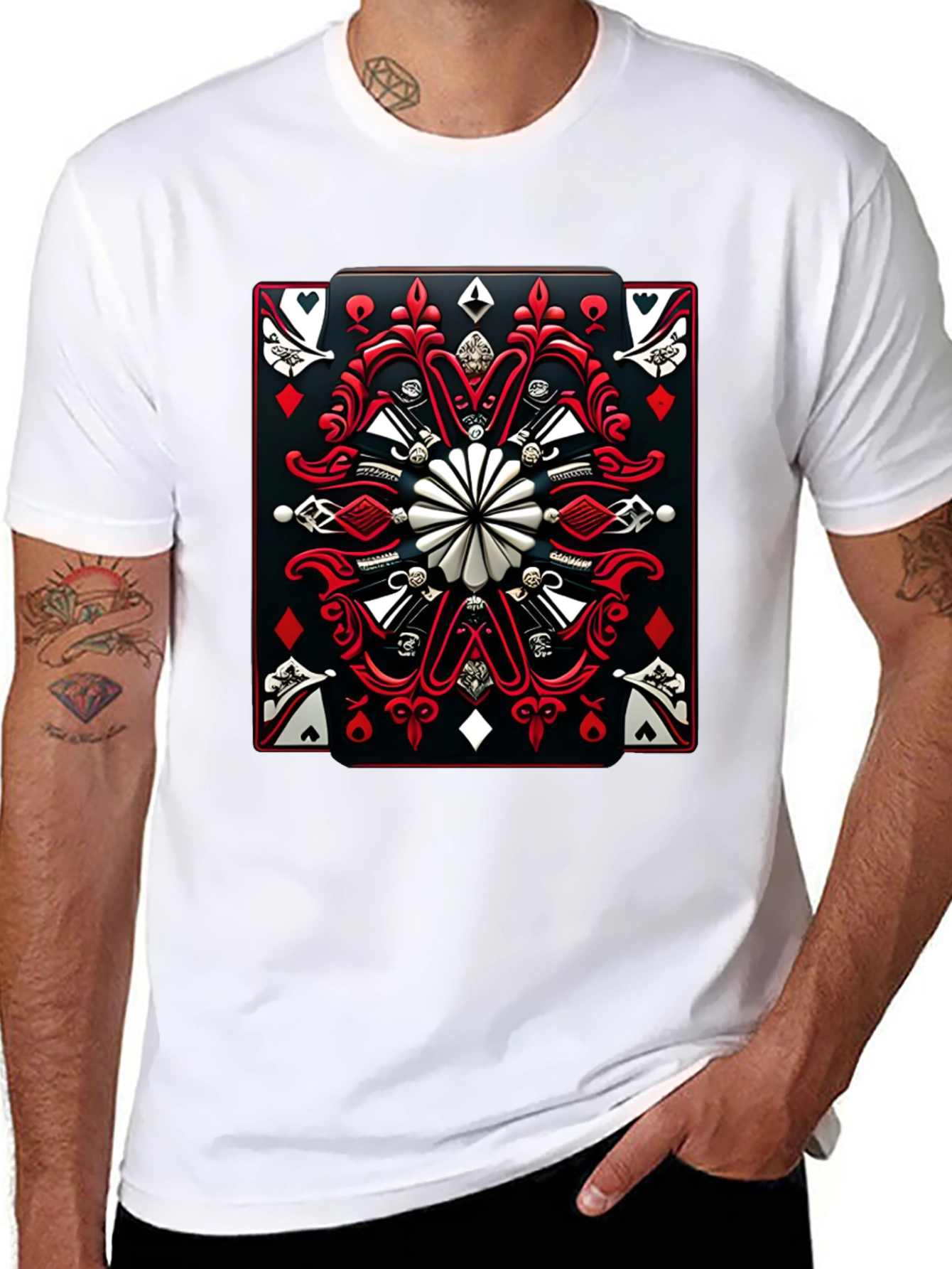 Black Playing Card Graphic T-Shirt - Black view 8
