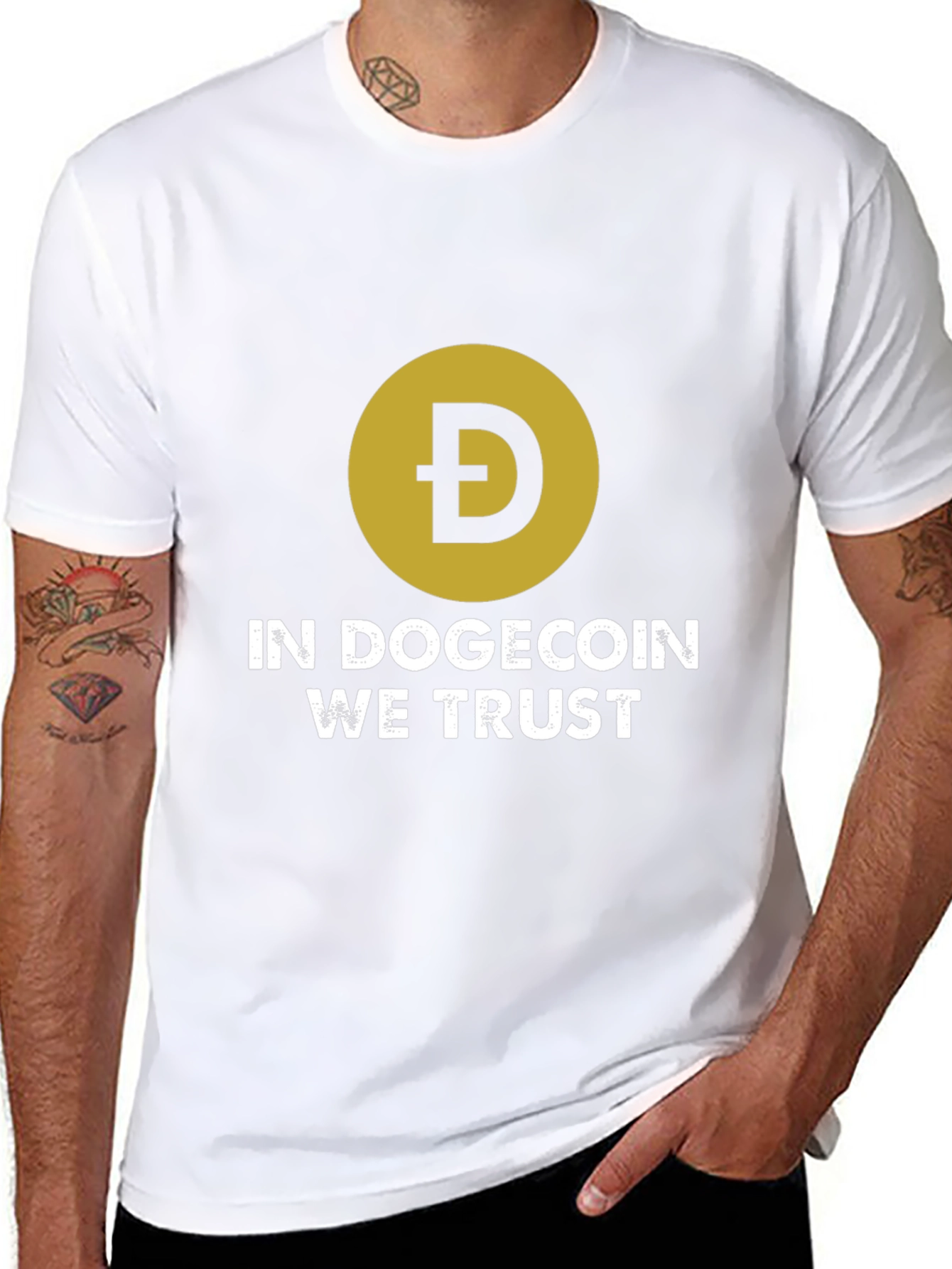 Black In Dogecoin We Trust Black T-Shirt view 8