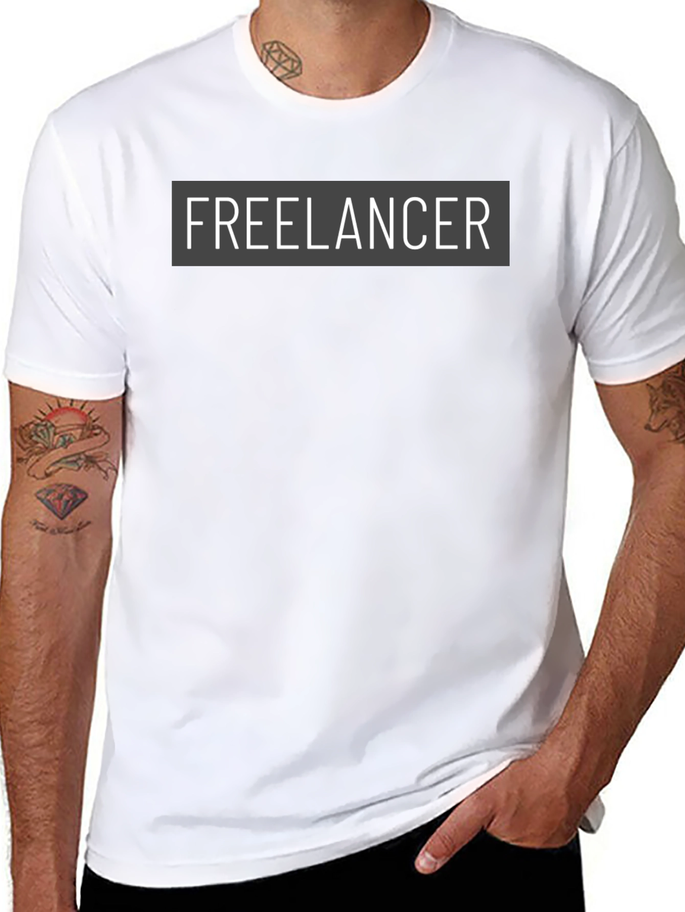 Black Freelancer Graphic Tee - Soft Cotton Black Shirt view 8