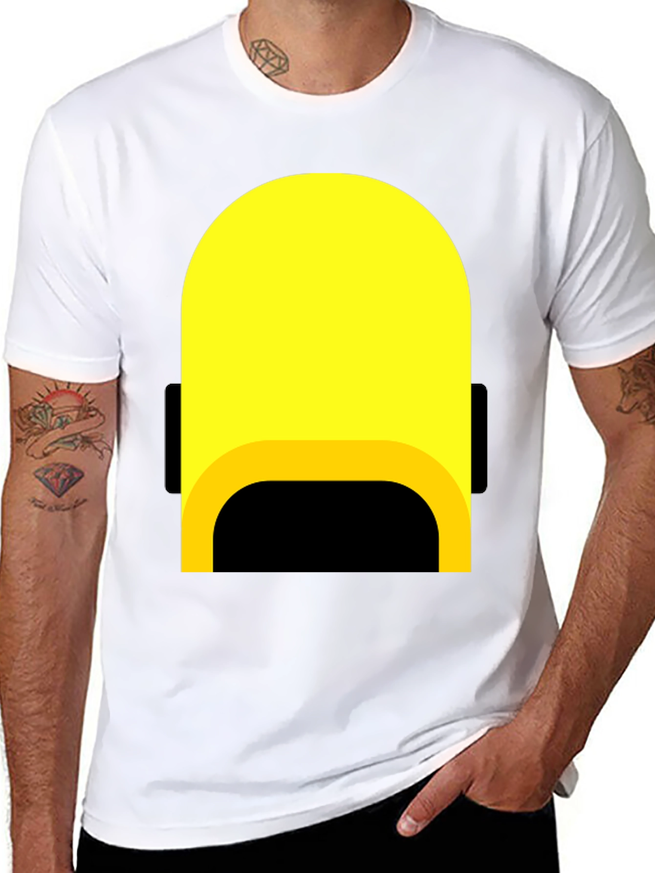 Black Minimalist Character Graphic T-Shirt view 8