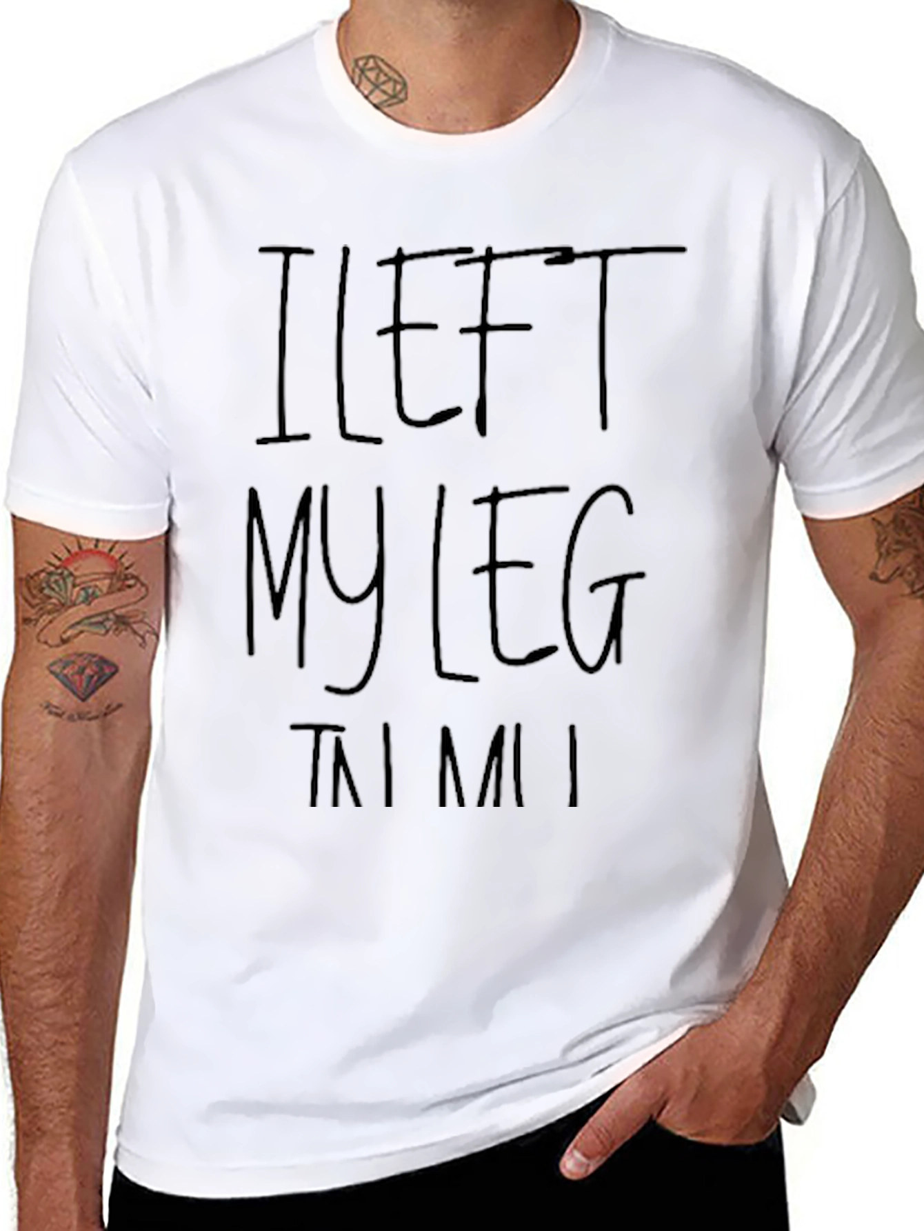 Black I Left My Leg In Miami T-Shirt view 8
