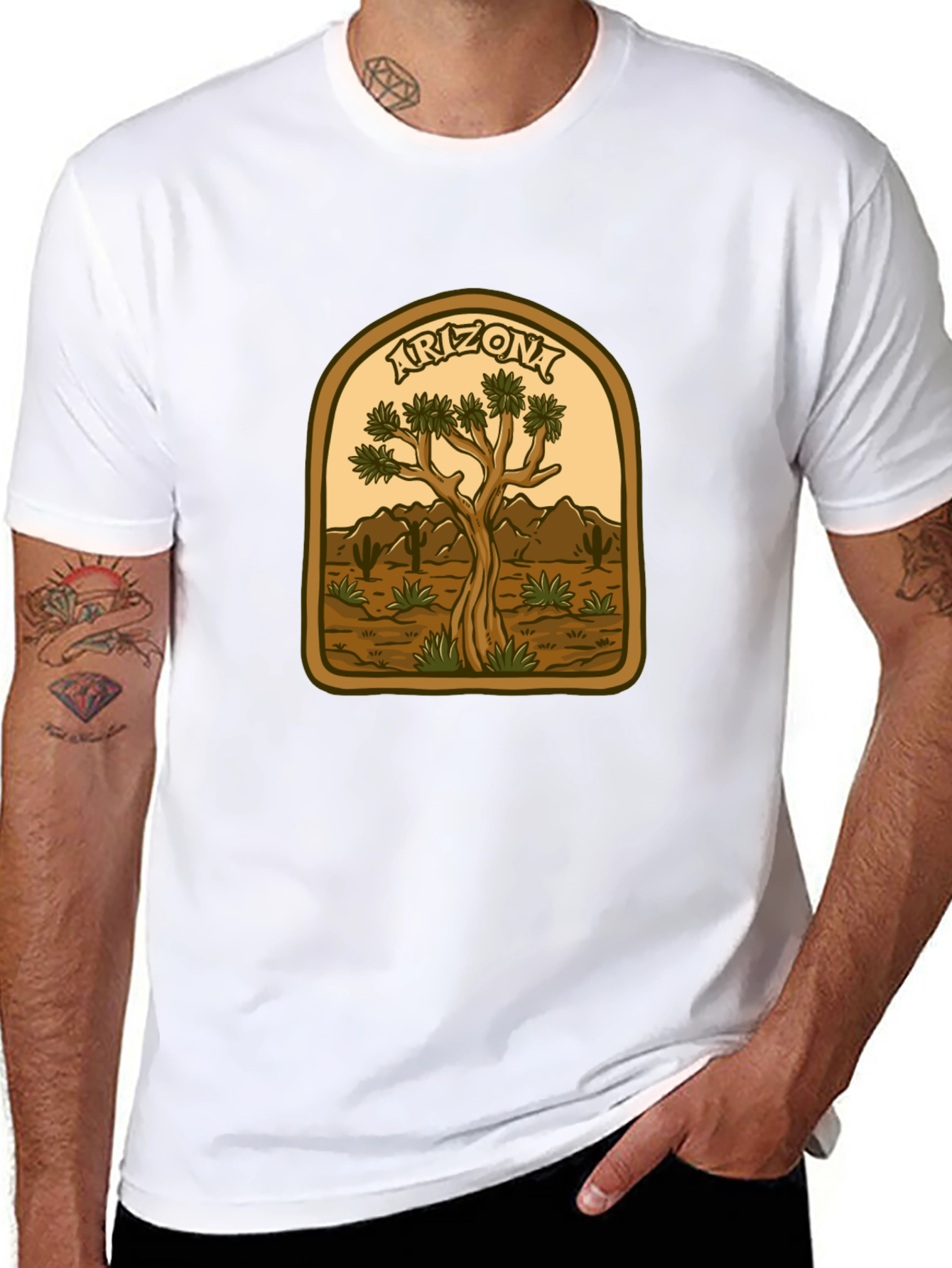 Black Arizona Desert Graphic T-Shirt view 8