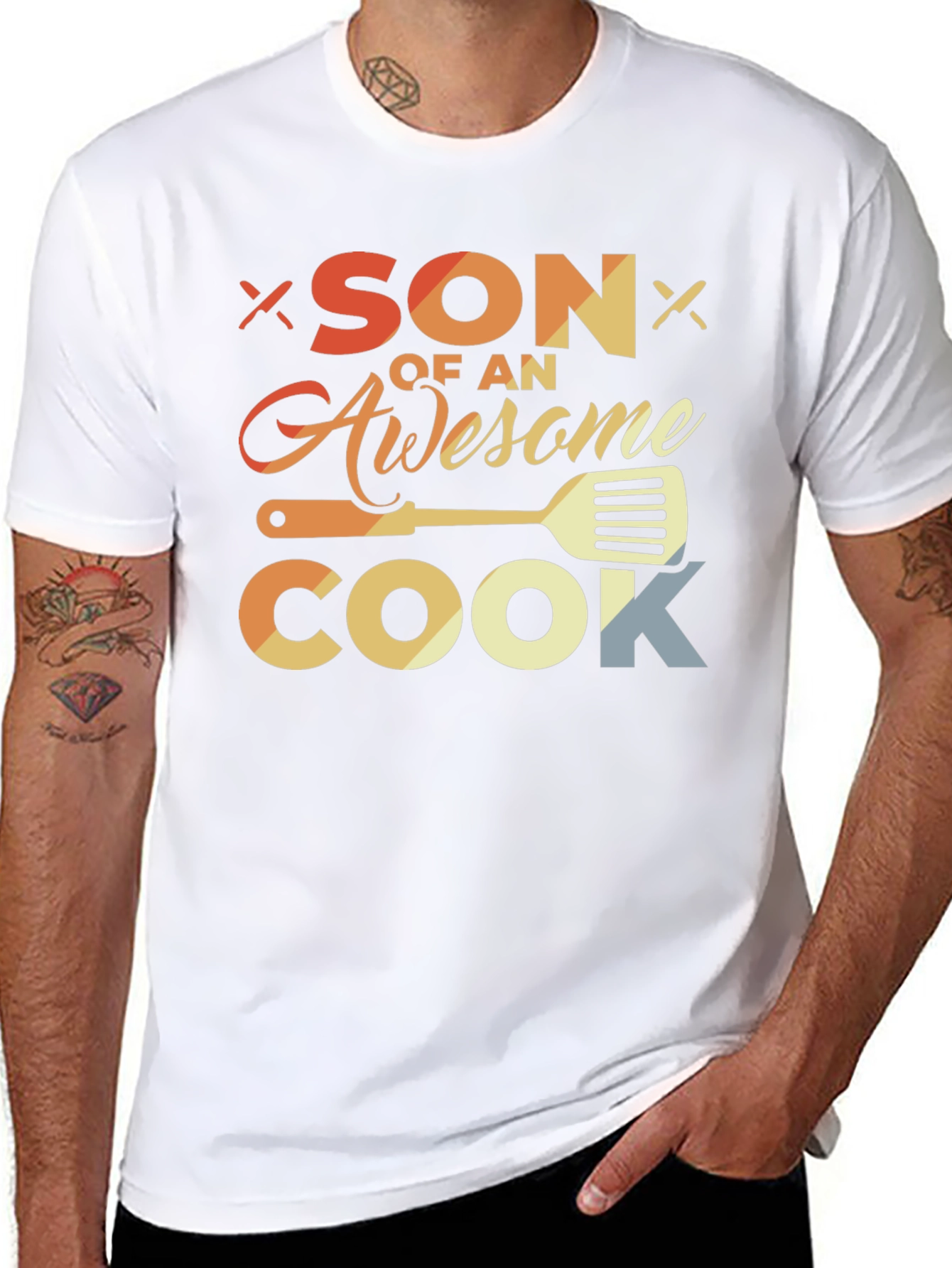 Black Son of an Awesome Cook Black T-Shirt view 8
