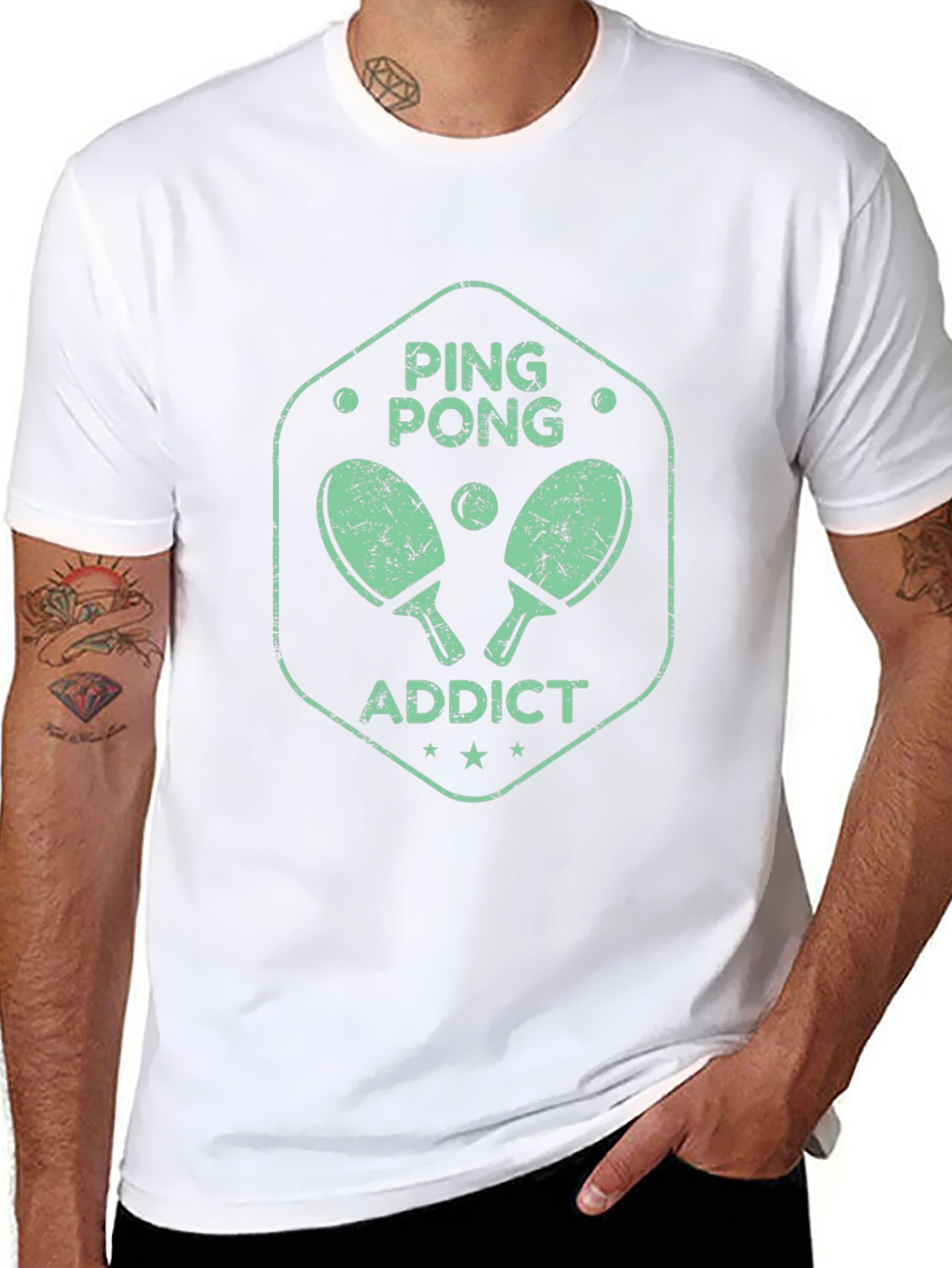 Black Ping Pong Addict Graphic T-Shirt view 8