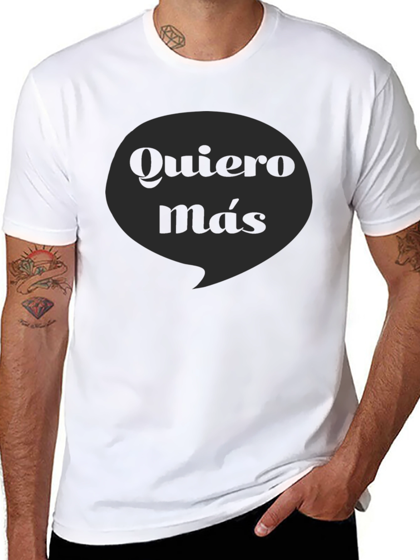 Black Quiero Más Graphic Tee - Black Cotton T-Shirt view 8