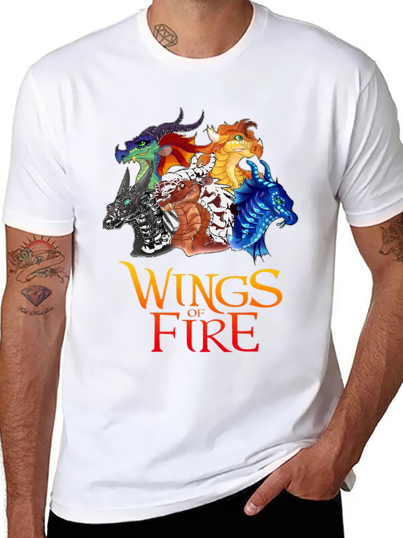 Black Wings of Fire Graphic T-Shirt view 8