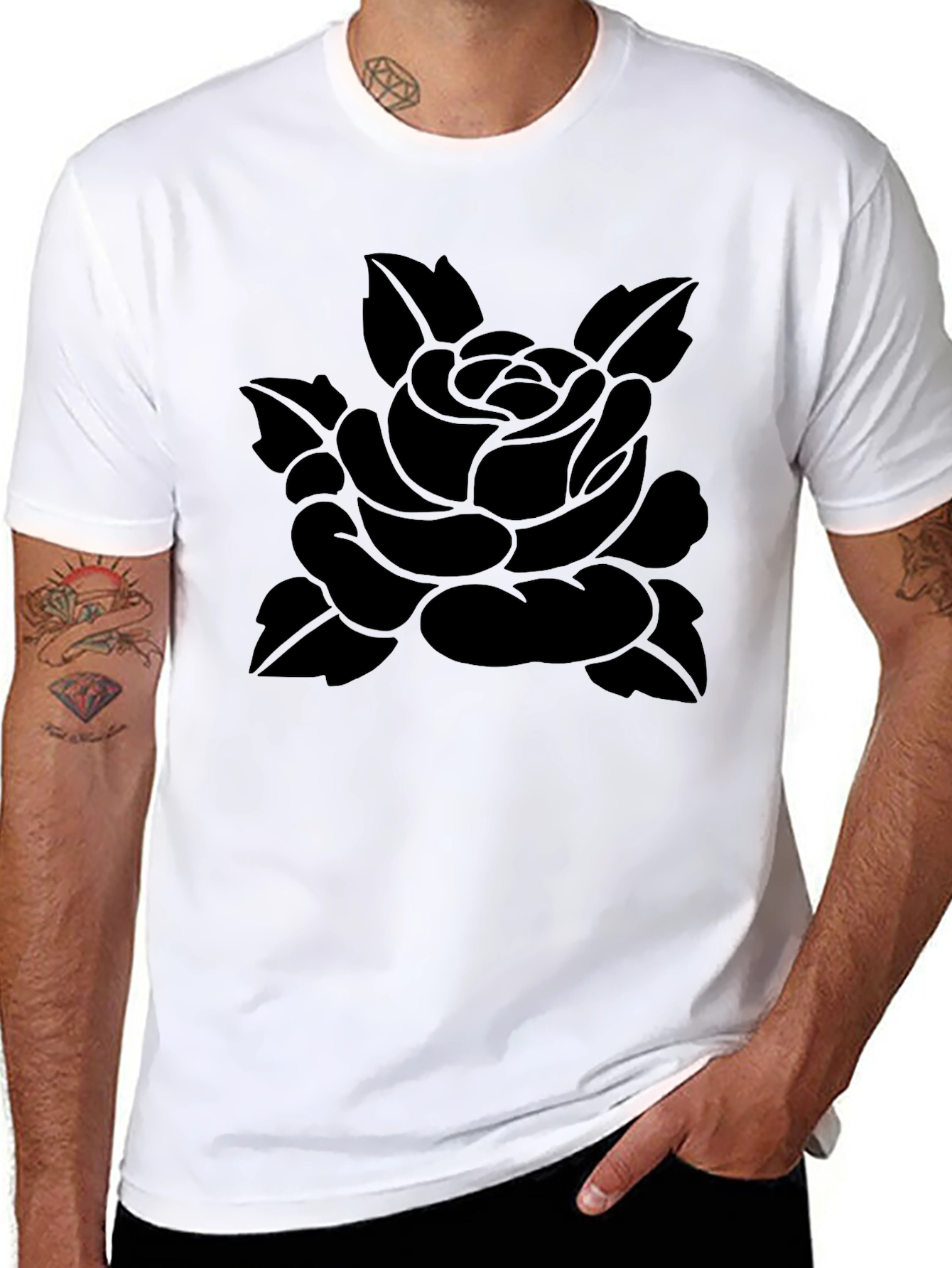 Black Black Rose Graphic Tee - Stylish Menswear view 8