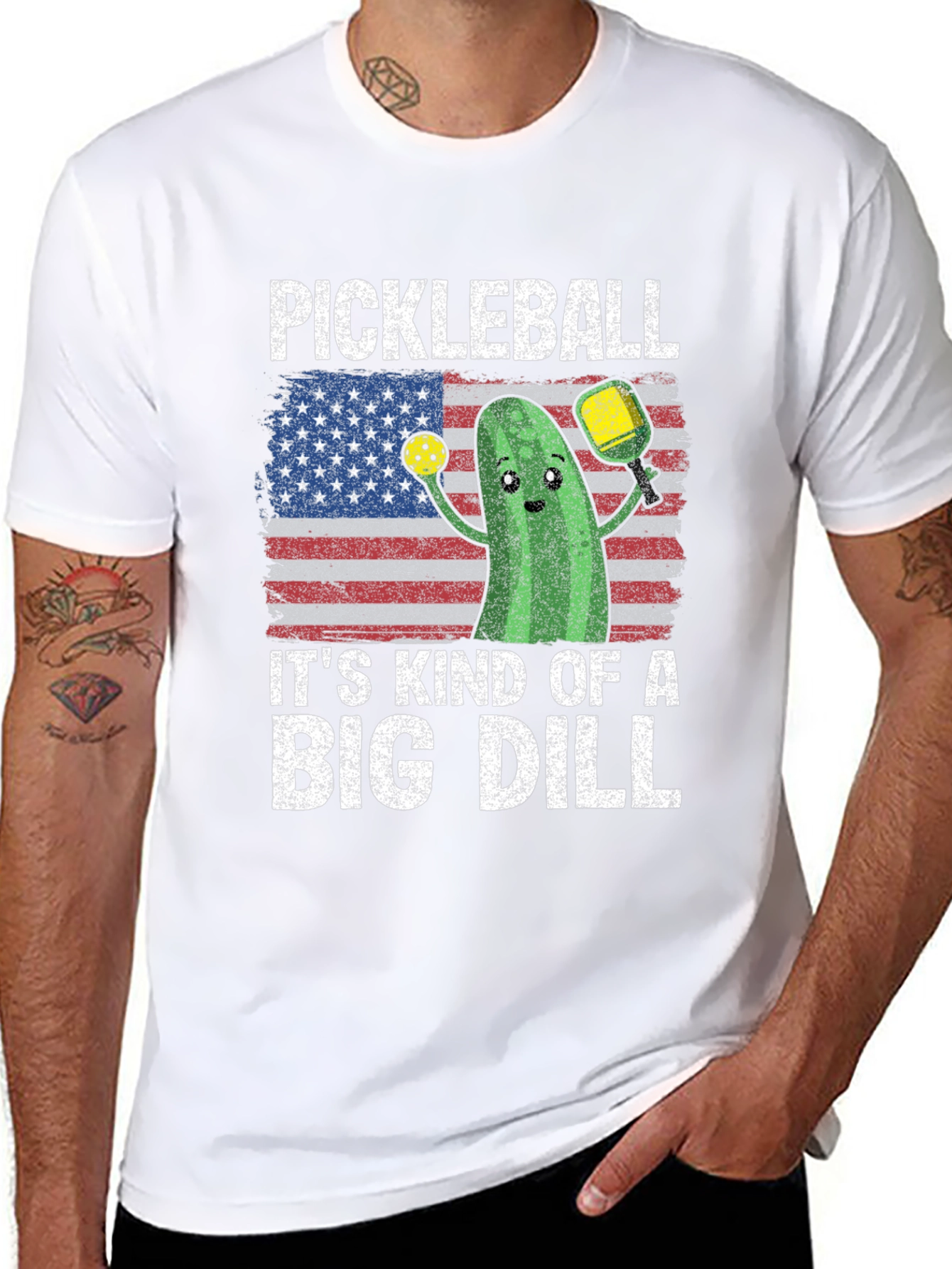 Black Pickleball Big Dill Graphic Tee view 8