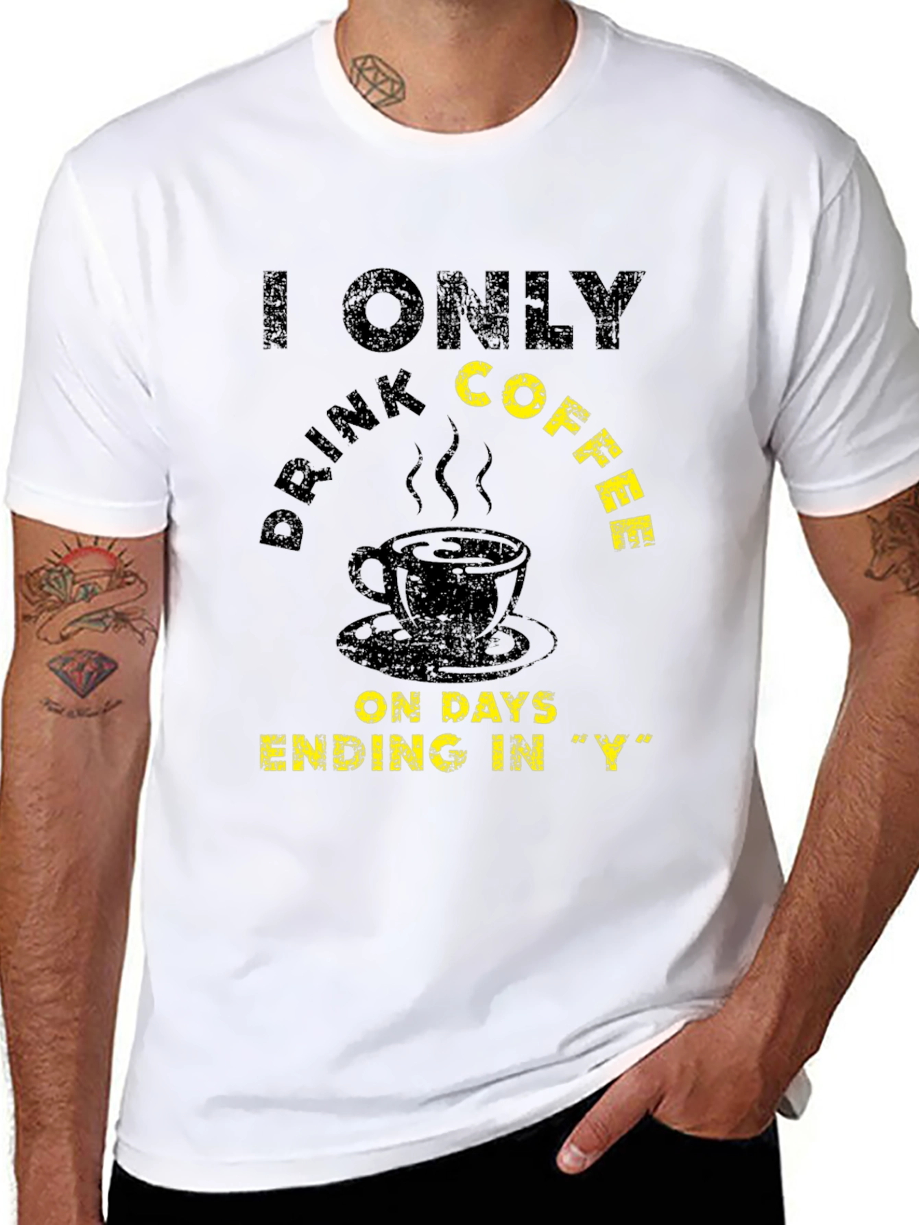 Black Coffee Lover T-Shirt - Every Day Ending in "Y" view 8