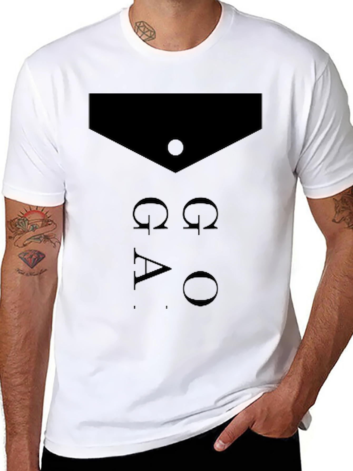 Black Omega Alpha Omega T-Shirt - Men's Black Graphic Tee view 8