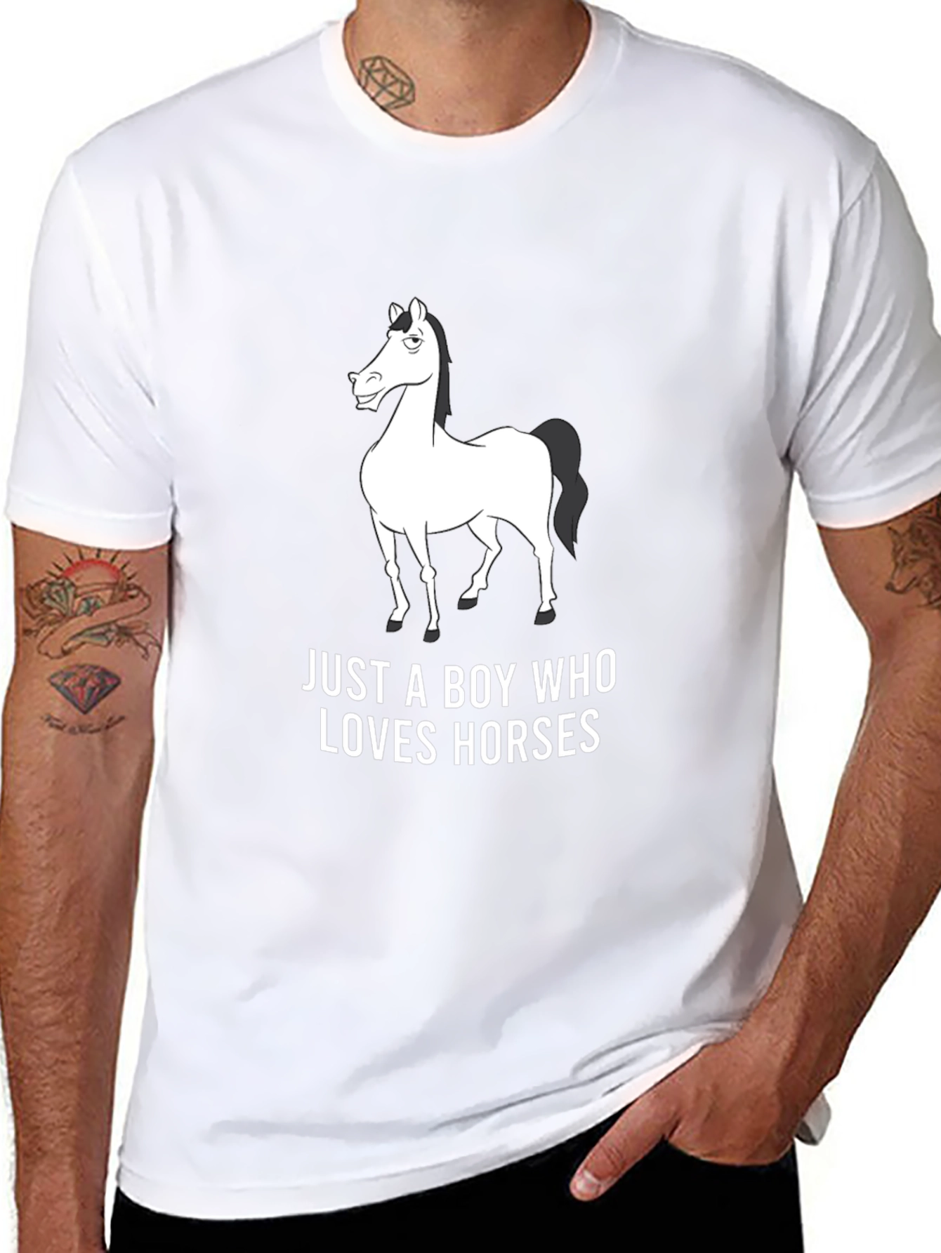 Black Horse Lover Graphic Tee - Black view 8