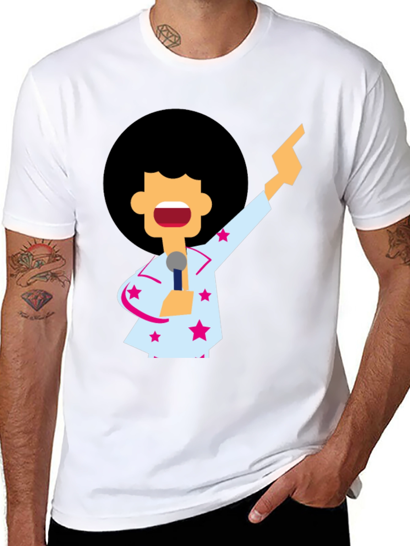 Black Funky Retro Disco T-Shirt view 8