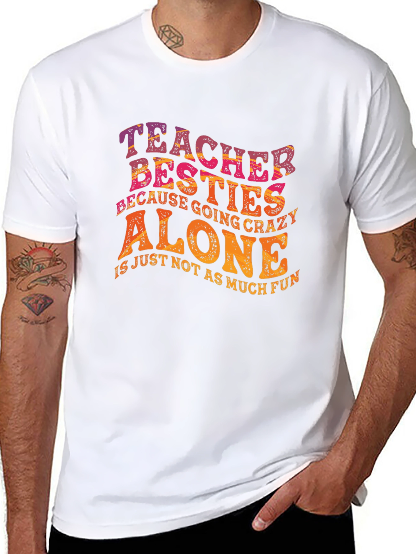 Teacher Besties Graphic T-Shirt - 8