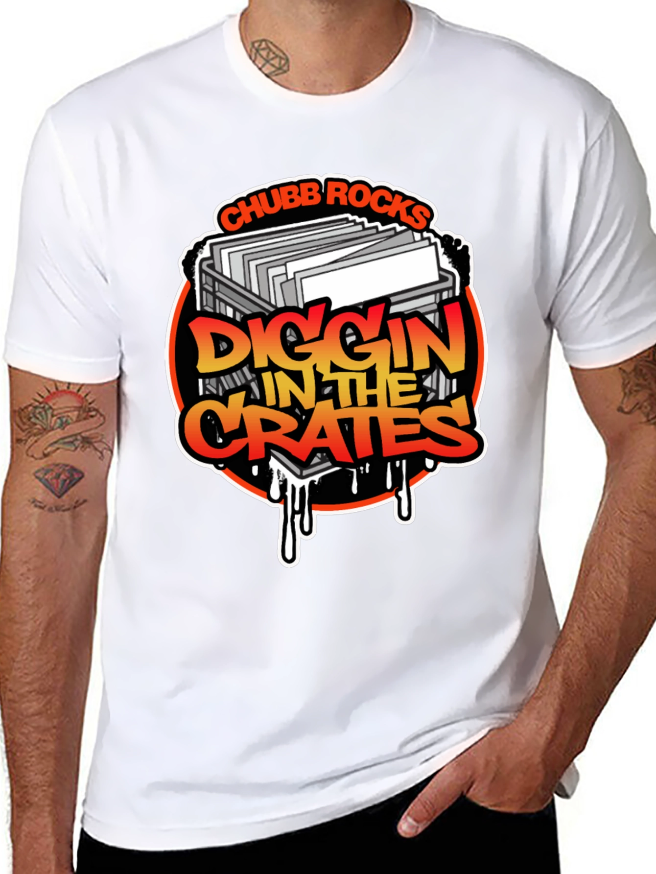 Black Chubb Rocks Diggin' In The Crates Black T-Shirt view 8
