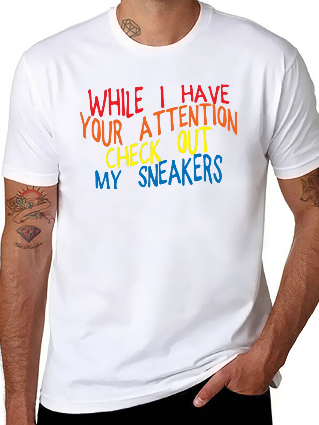 Black Attention Grabbing Sneaker Tee view 8