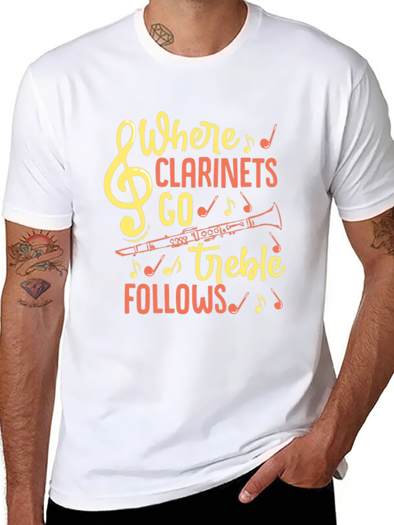 Black Where Clarinets Go Treble Follows T-Shirt view 8