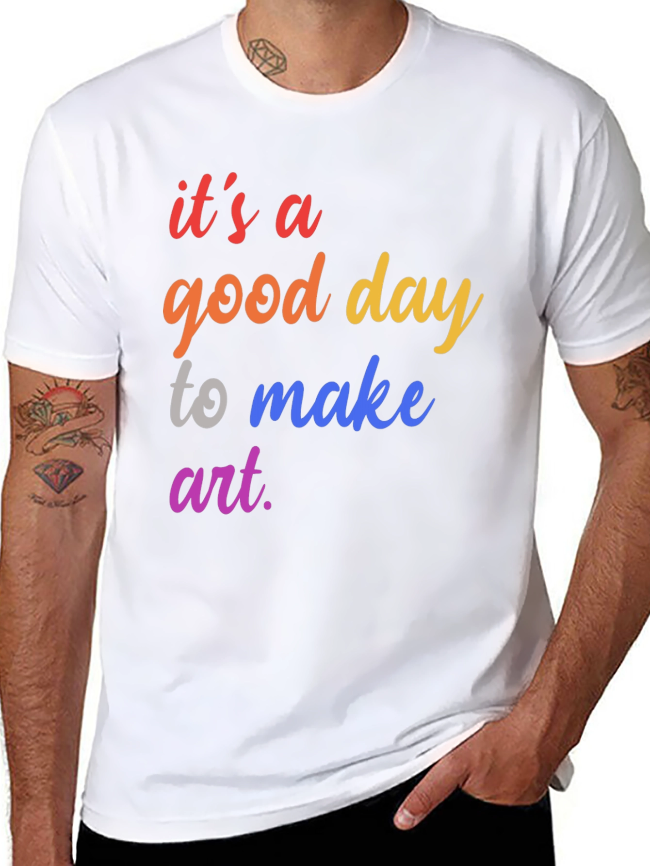 Black It's a Good Day To Make Art T-Shirt view 8