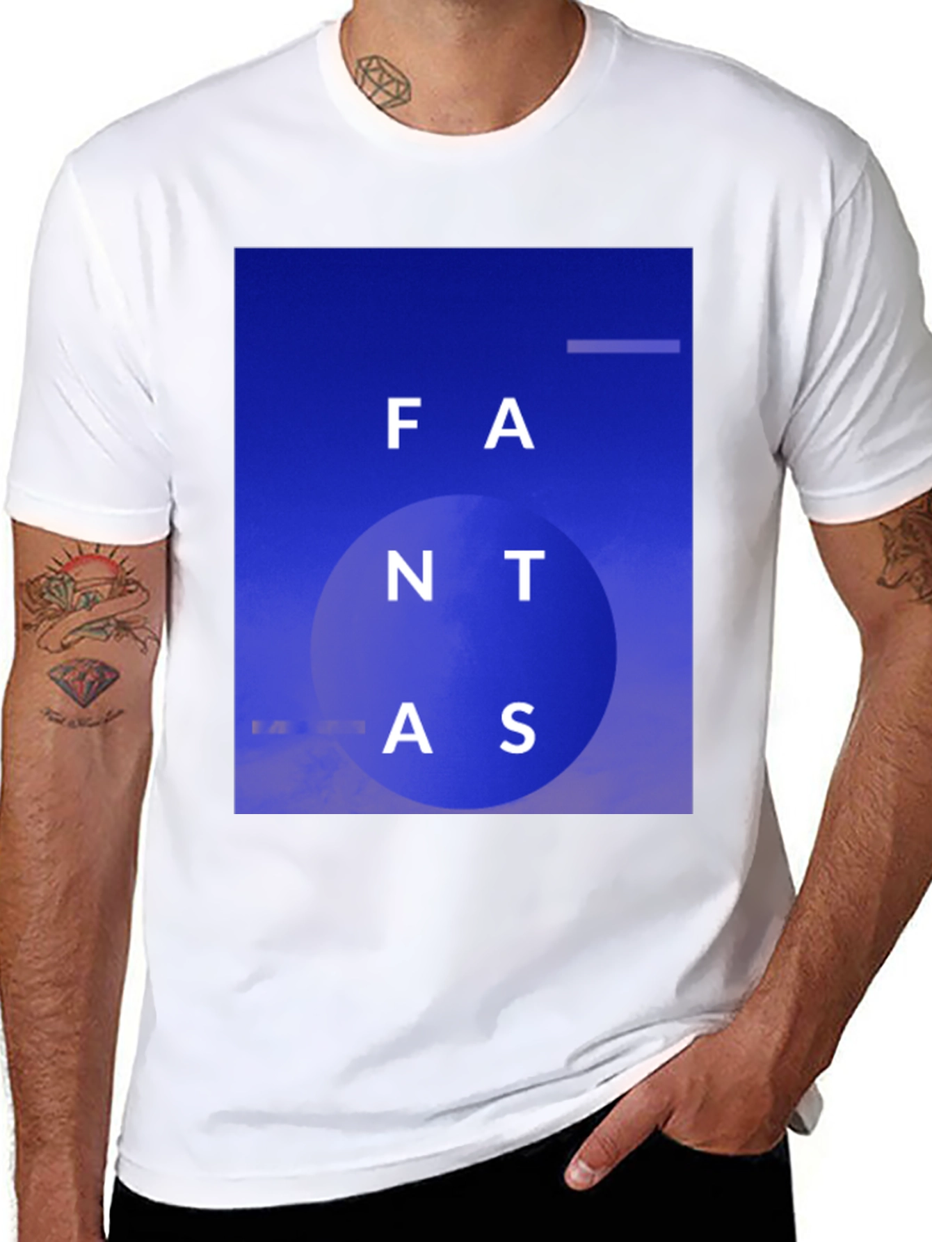 Black Fantastic Blue Graphic Tee view 8
