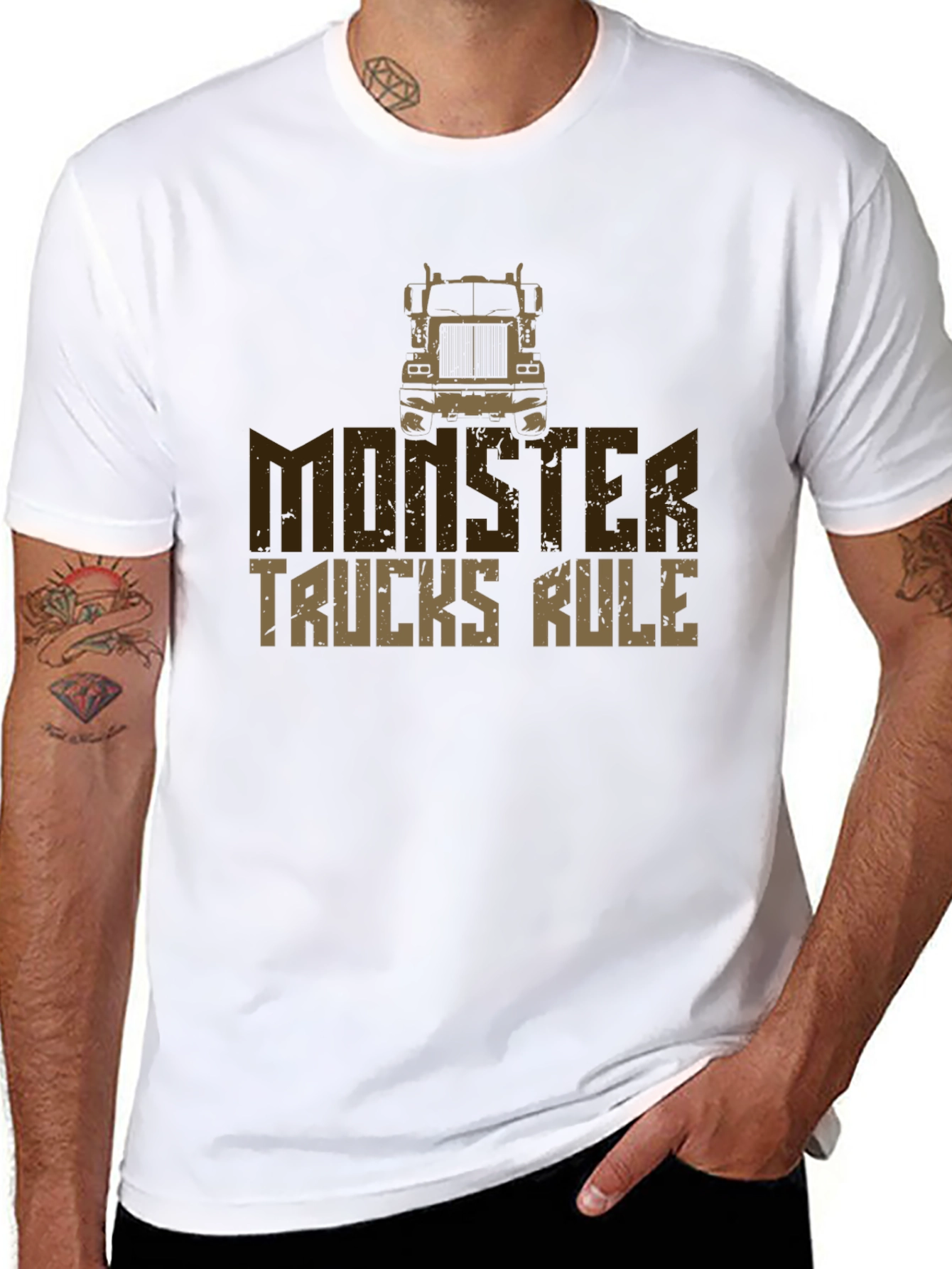Black Monster Trucks Rule T-Shirt view 8