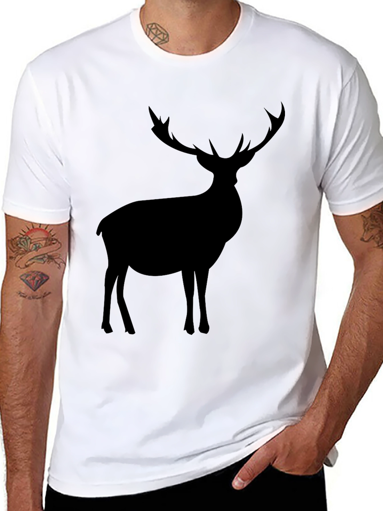 Black Stag Silhouette Graphic Tee - Classic Black view 8