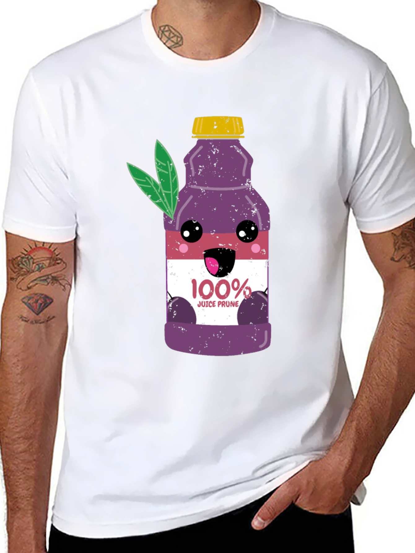 Black Prune Juice Graphic Tee - Funny Cartoon Shirt view 8