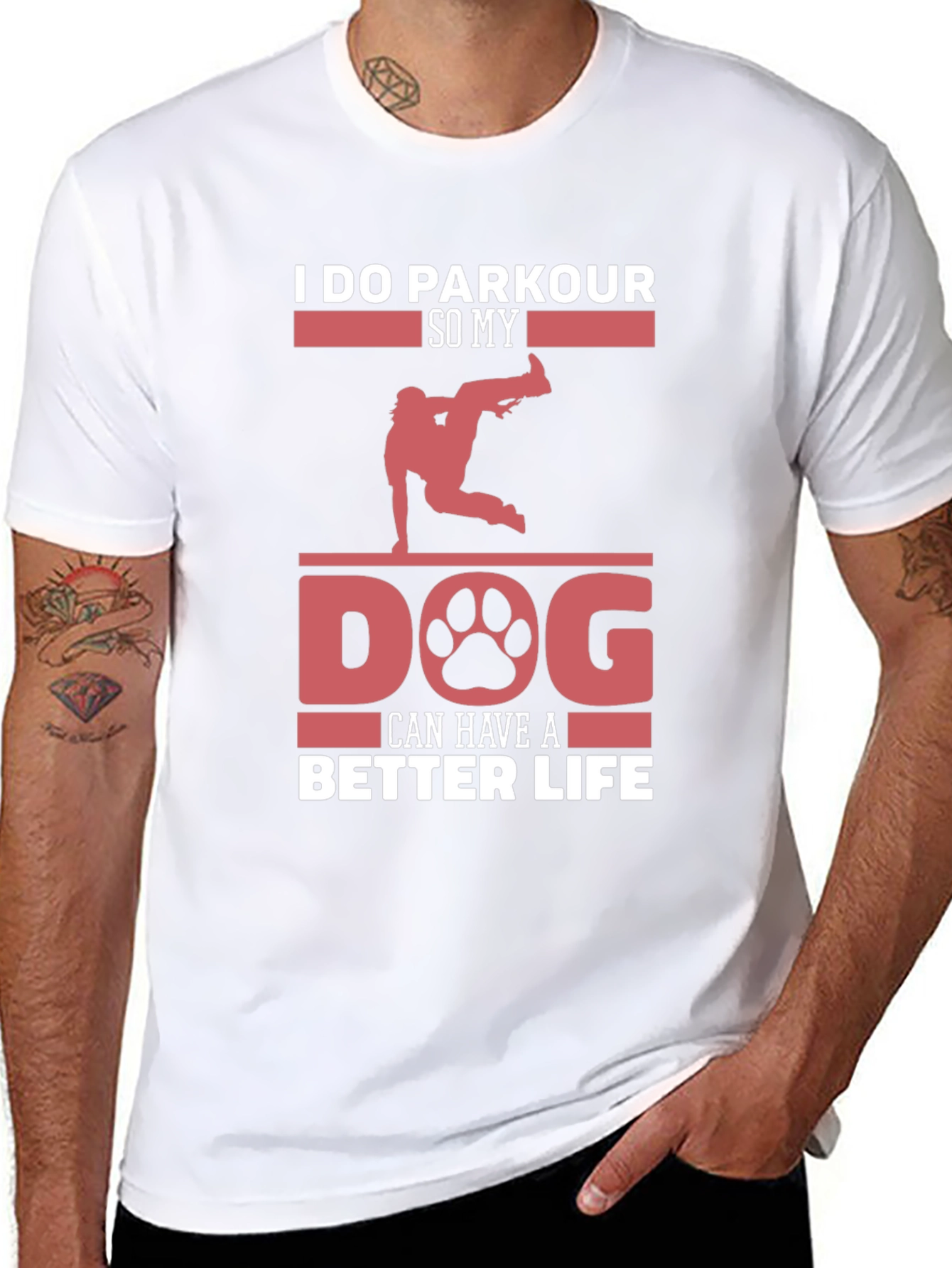 Black Parkour Dog Lover T-Shirt - Better Life Tee view 8