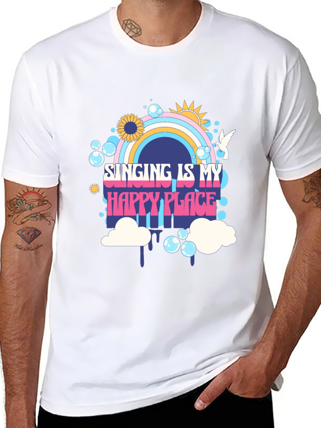 Black Singing Is My Happy Place Graphic Tee view 8