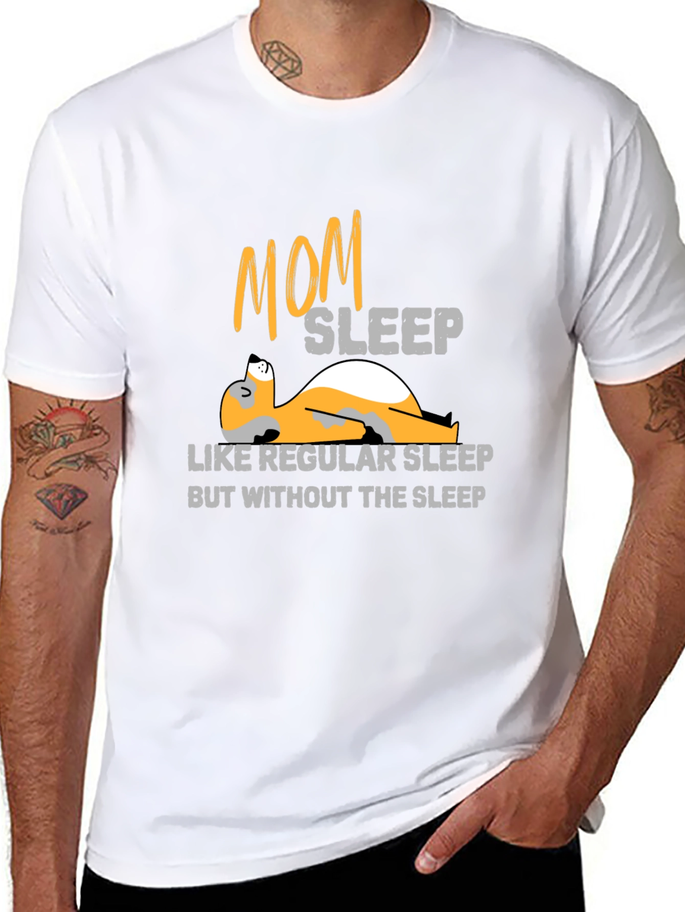 Black Mom Sleep T-Shirt - Regular Sleep Without the Sleep view 8