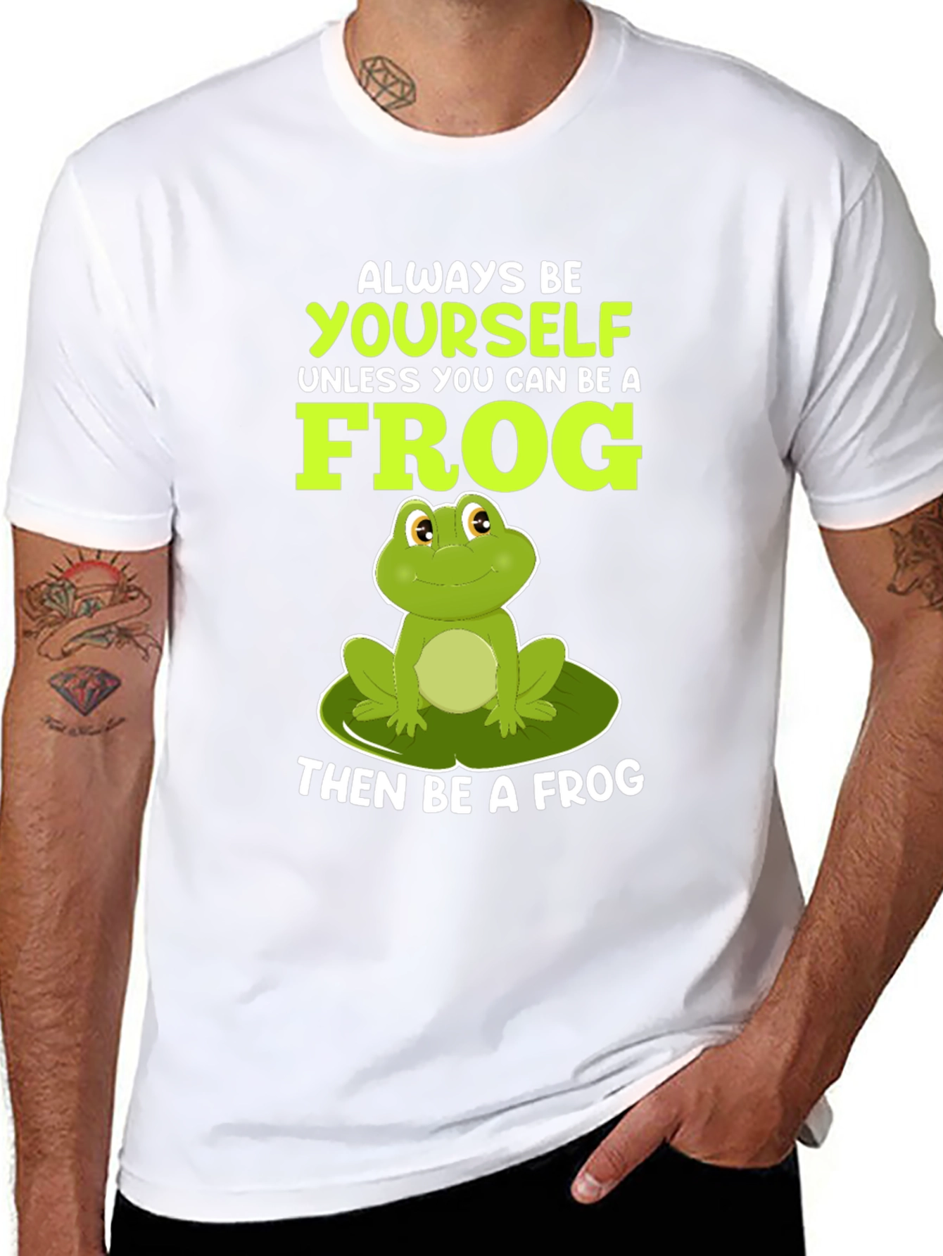 Black Always Be Yourself Unless Frog T-Shirt view 8