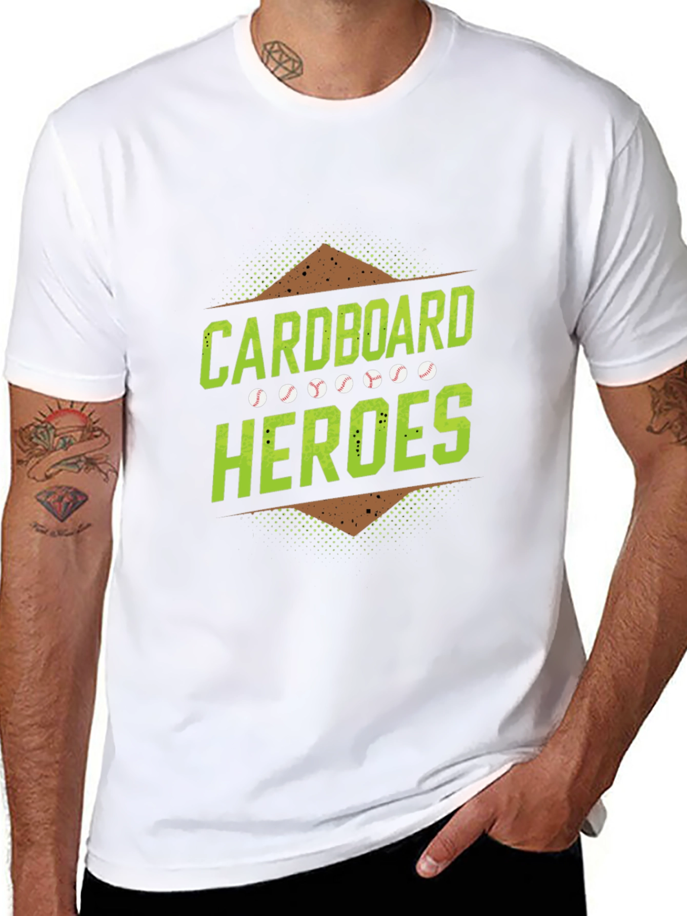 Black Cardboard Heroes T-Shirt - Baseball Fan Tee view 8