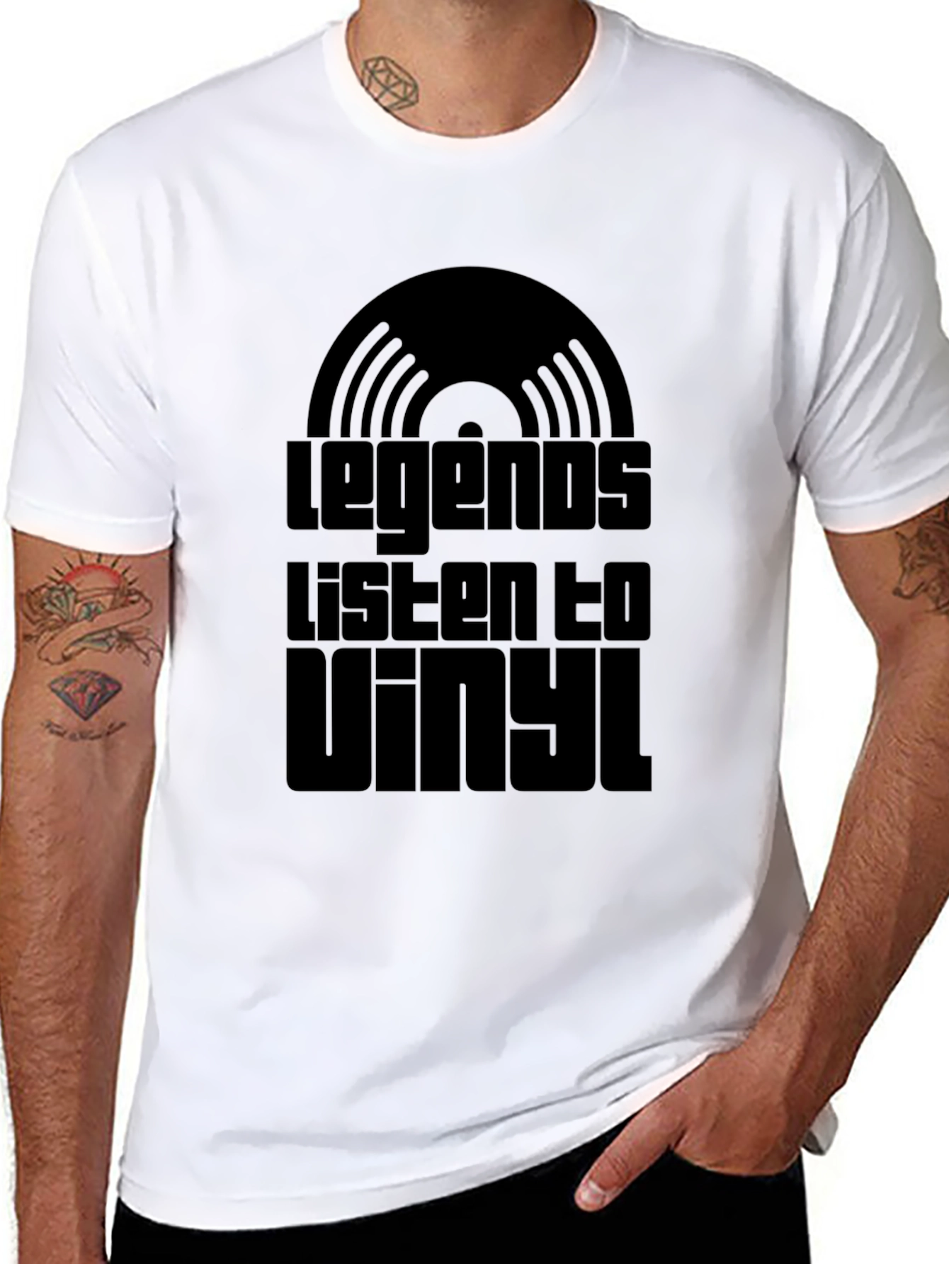 Black Legends Listen to Vinyl T-Shirt view 8