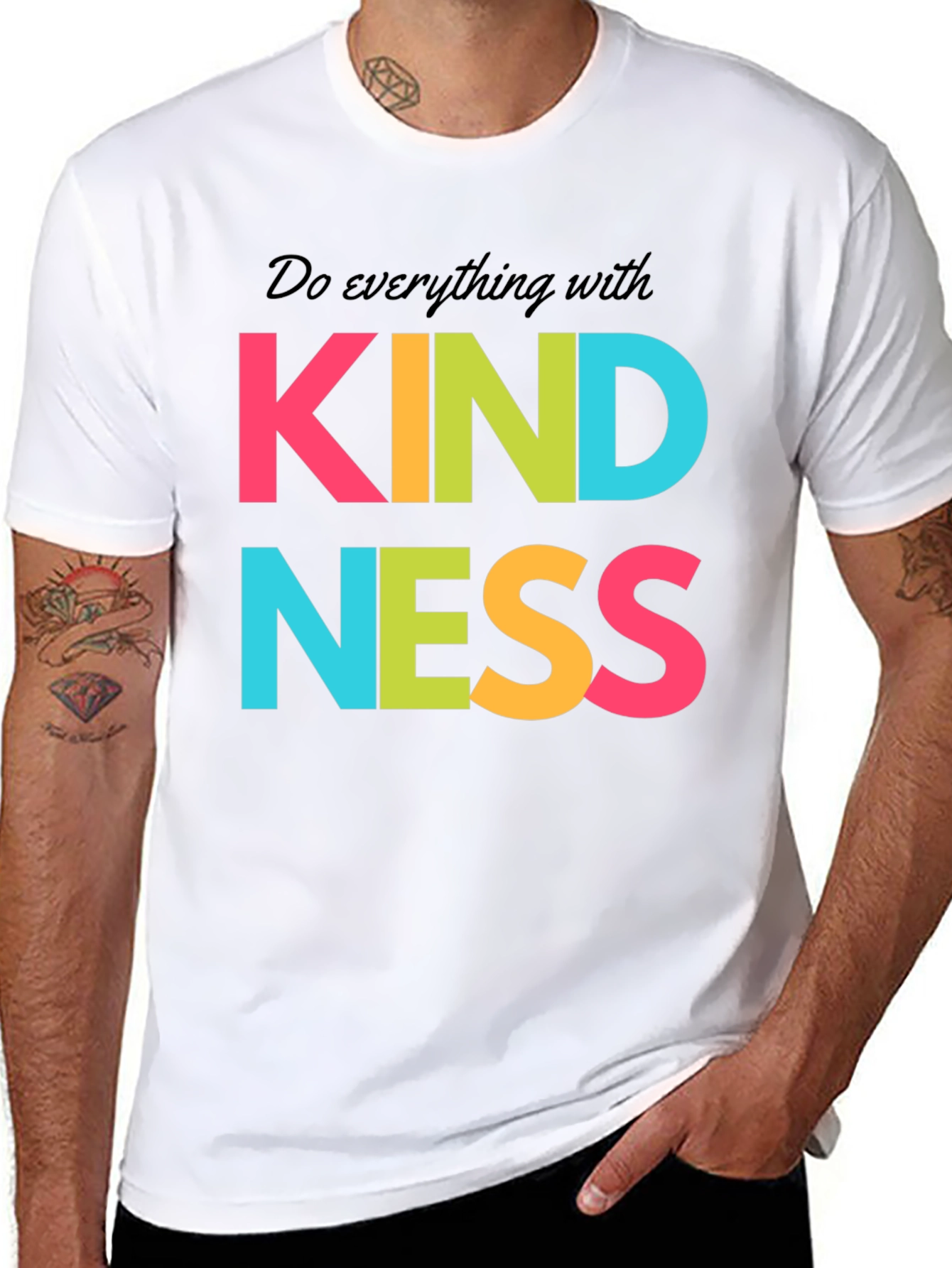 Black Kindness Graphic T-Shirt - Positive Message Tee view 8