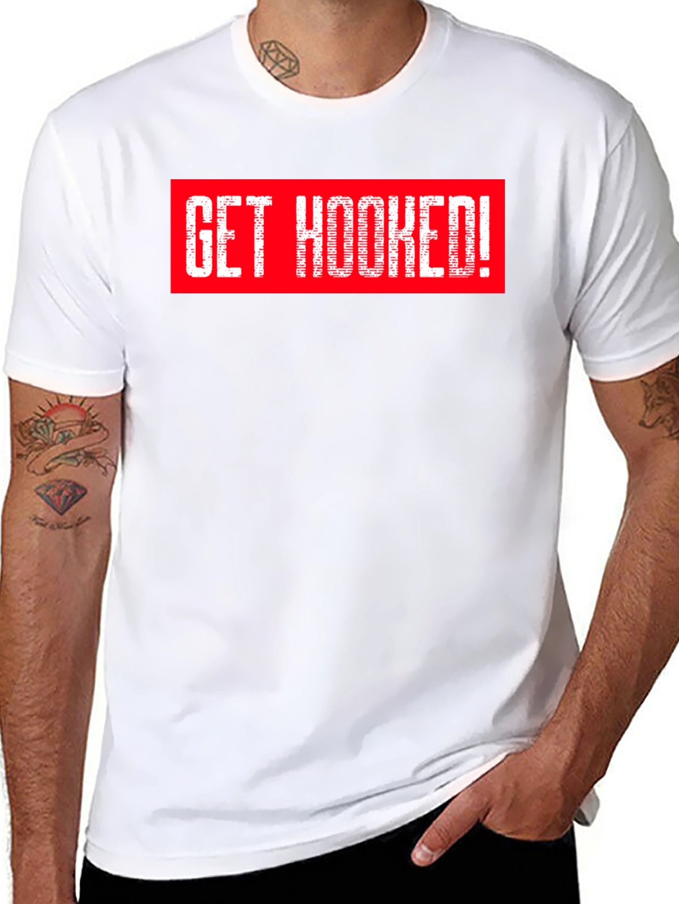 Black Get Hooked! Graphic Tee - Stylish Black T-Shirt view 8