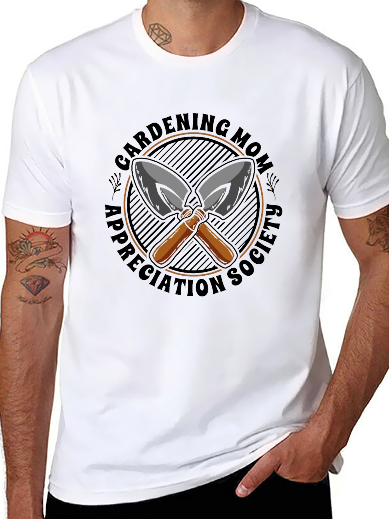 Black Gardening Mom T-Shirt view 8