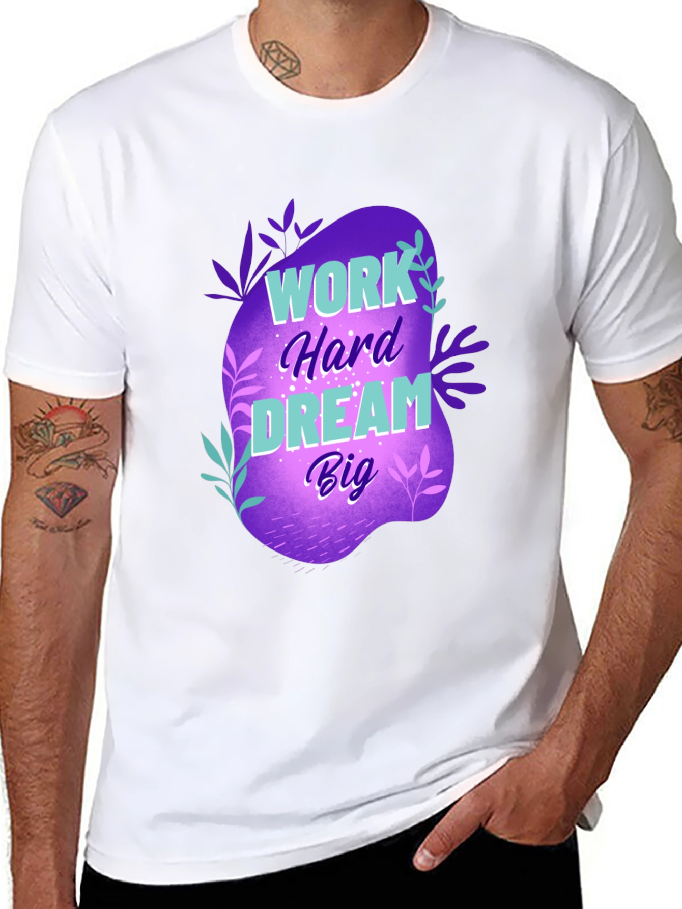 Black Work Hard Dream Big Graphic T-Shirt view 8