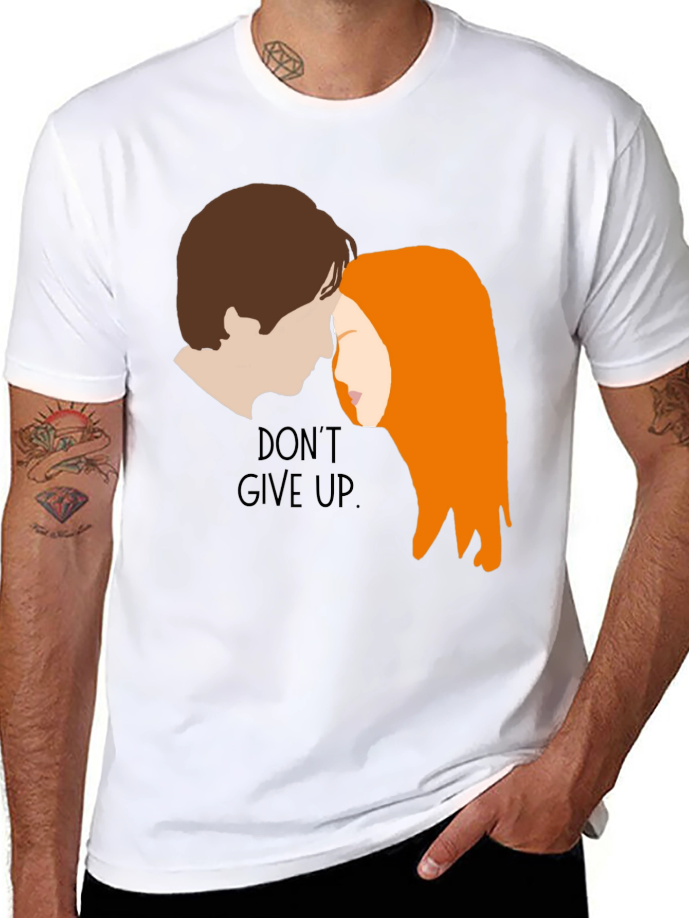 Black Don't Give Up Graphic Tee - Black T-Shirt view 8