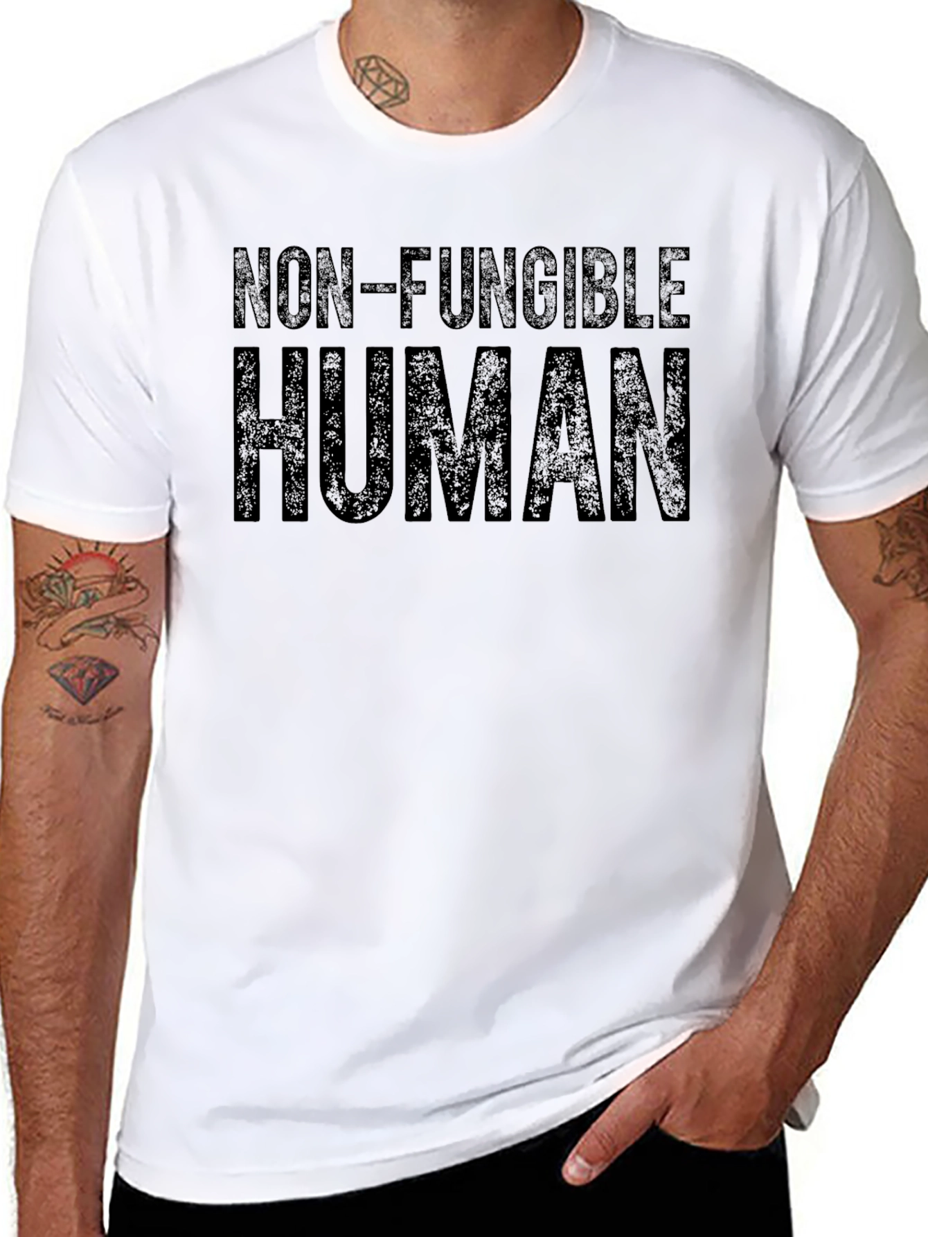 Black Non-Fungible Human Graphic Tee view 8