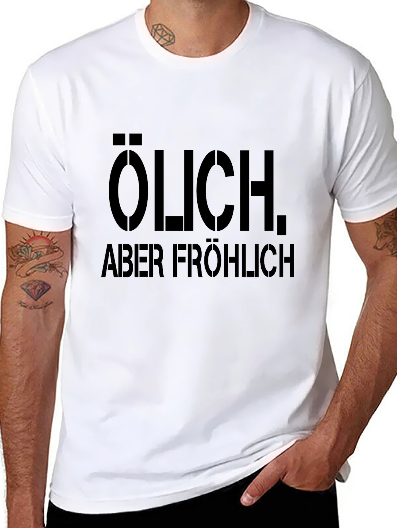 Black ÖLICH Aber Fröhlich - Black Graphic Tee view 8