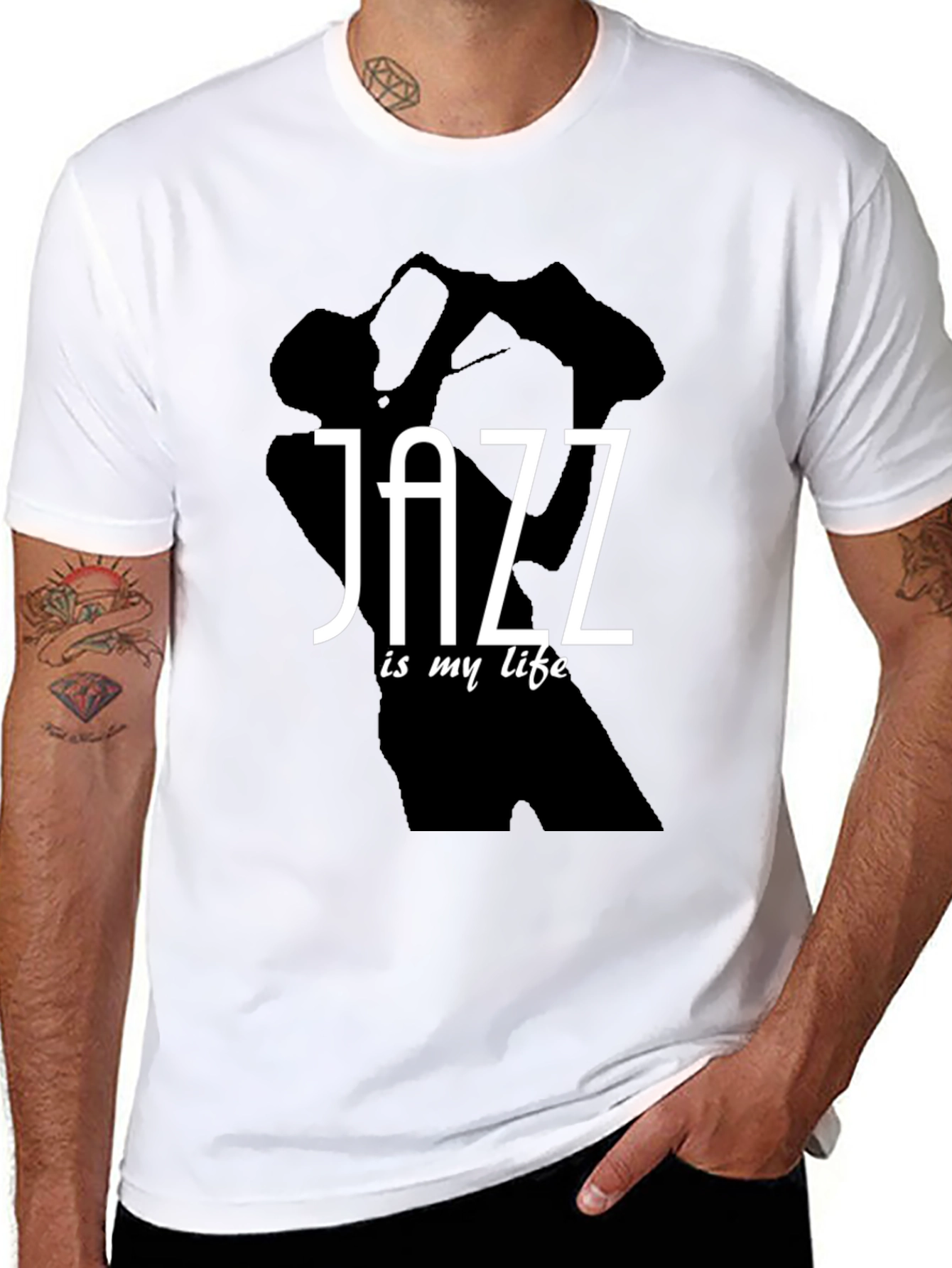 Black Jazz Is My Life T-Shirt - Black Graphic Tee view 8