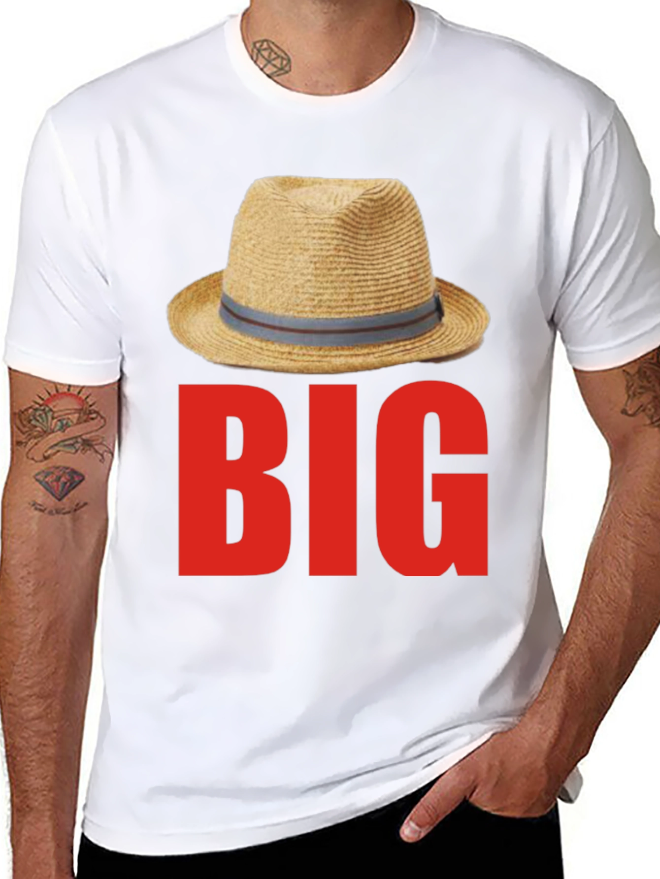 Black Big Hat Graphic T-Shirt - Bold Statement Tee view 8