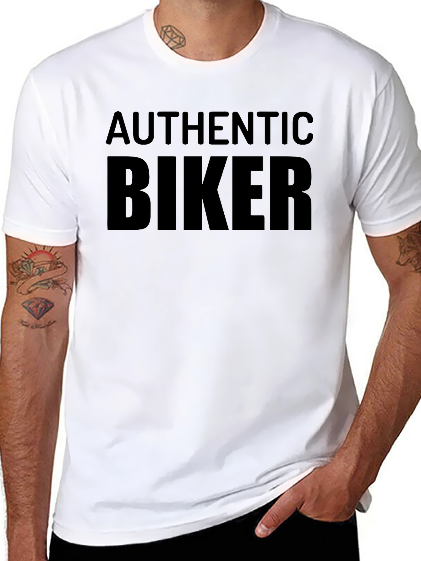 Black Authentic Biker Black T-Shirt view 8