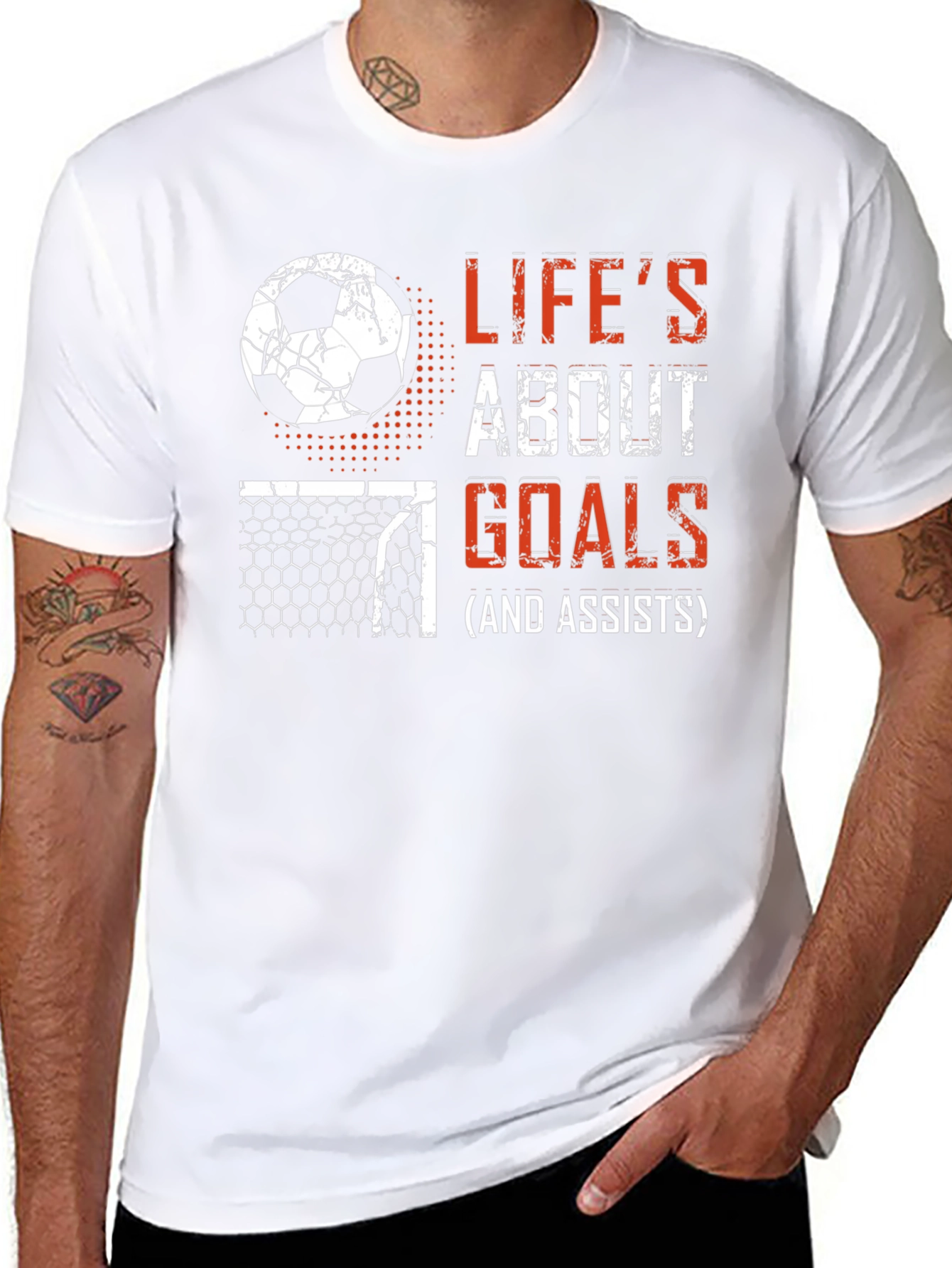 Black Life's About Goals Soccer T-Shirt view 8