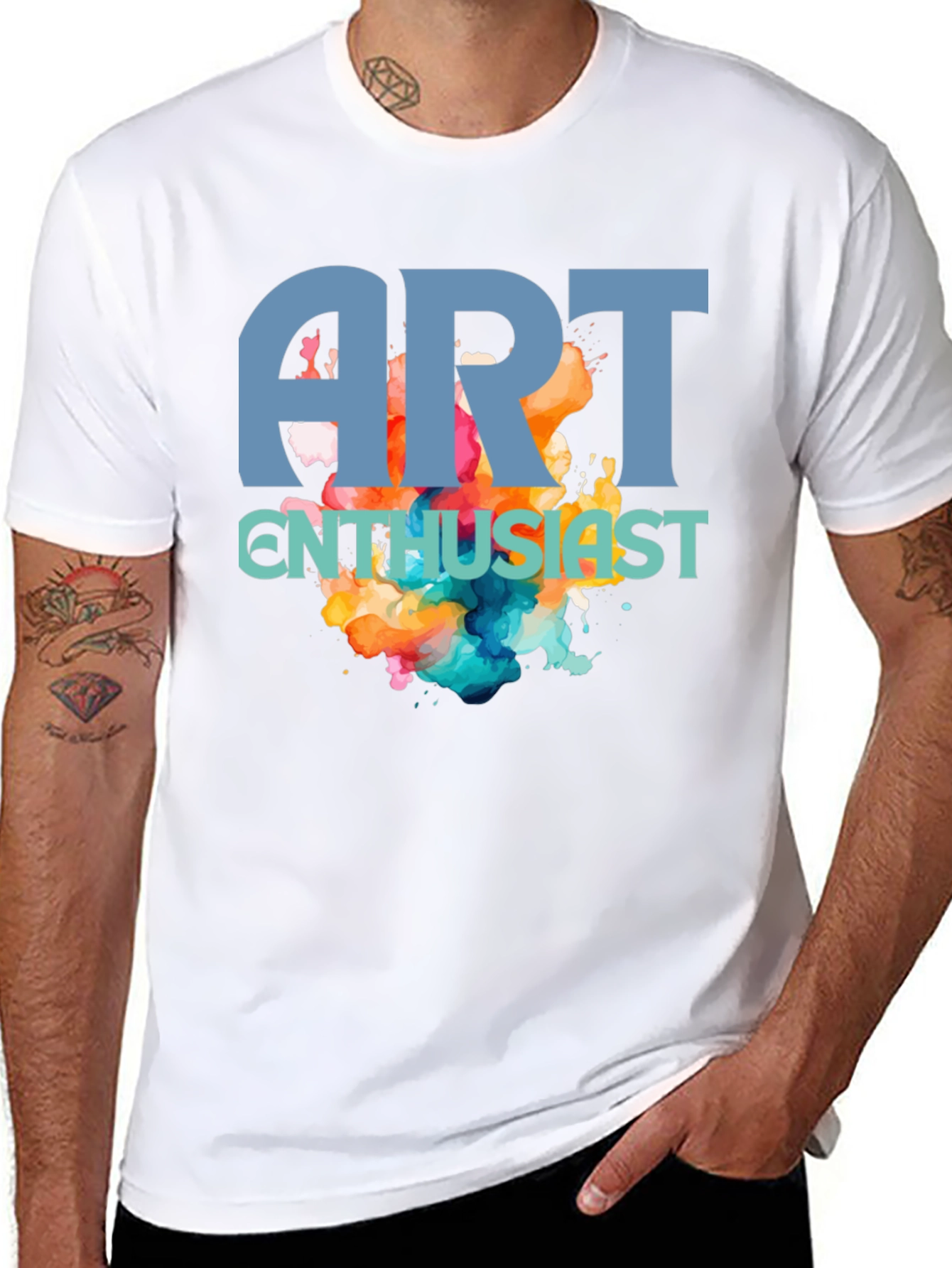 Black Art Enthusiast T-Shirt - Artistic Design view 8