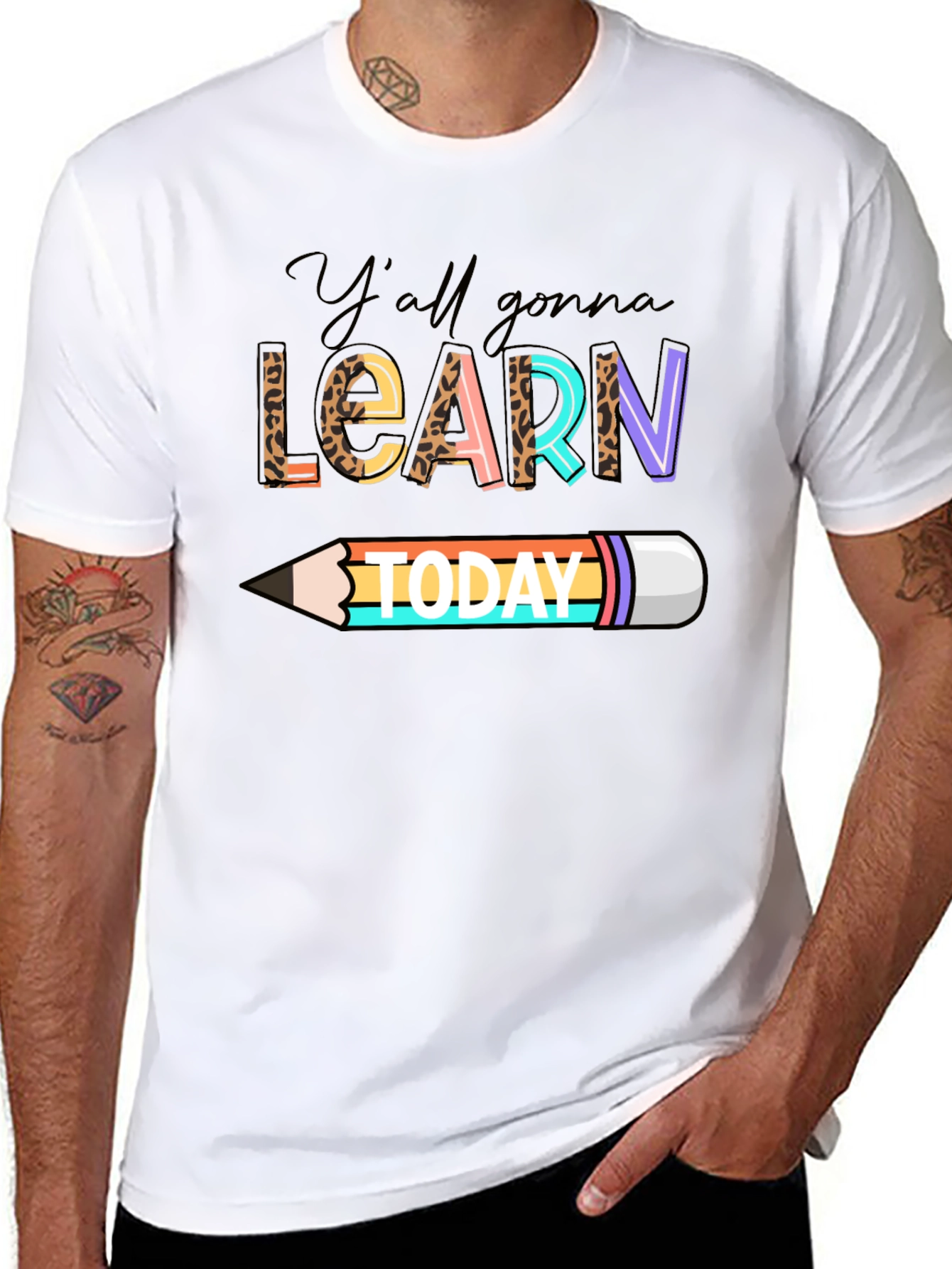 Black Y'all Gonna Learn Today Graphic Tee view 8