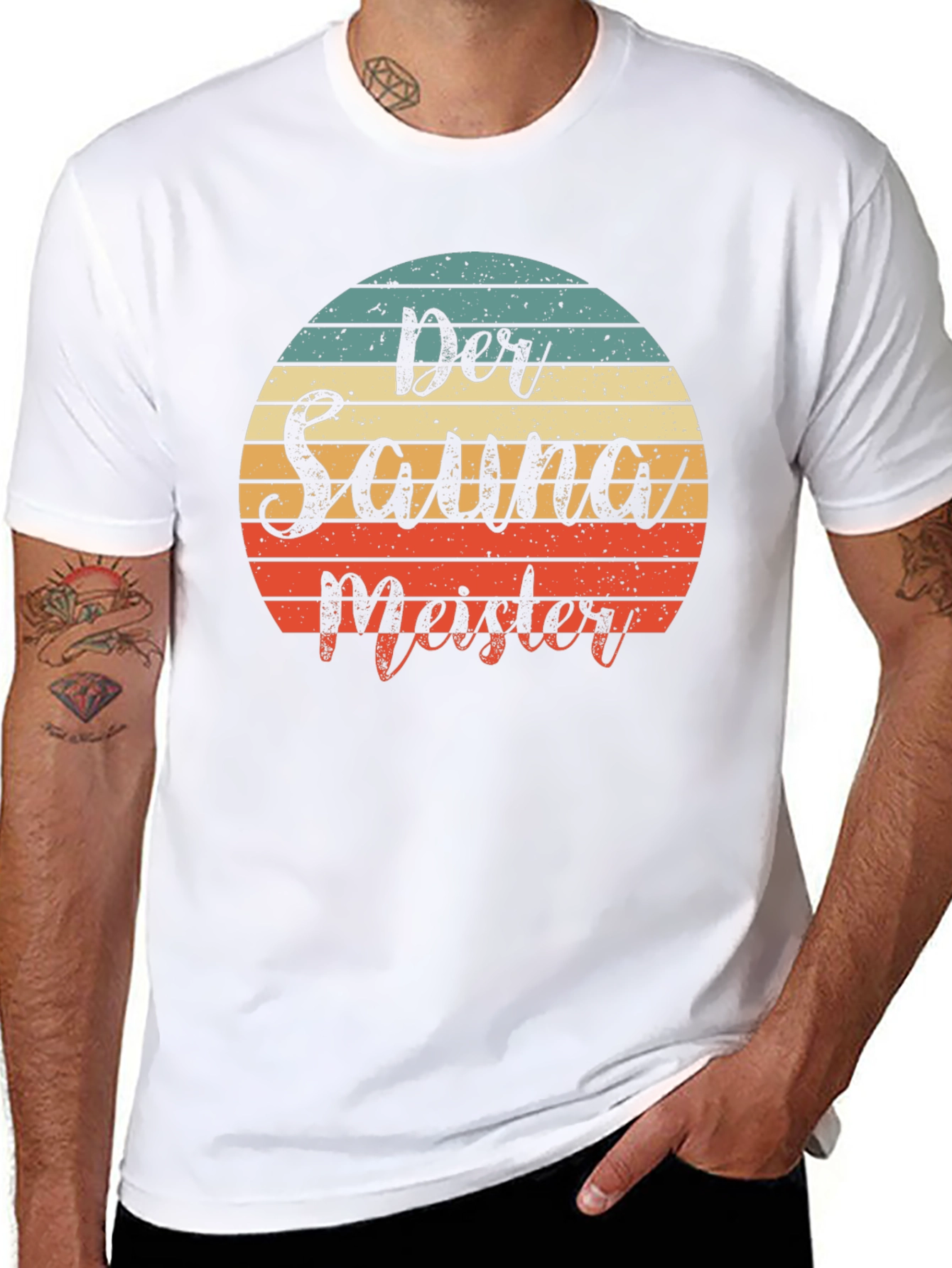 Black Der Sauna Meister Retro T-Shirt view 8
