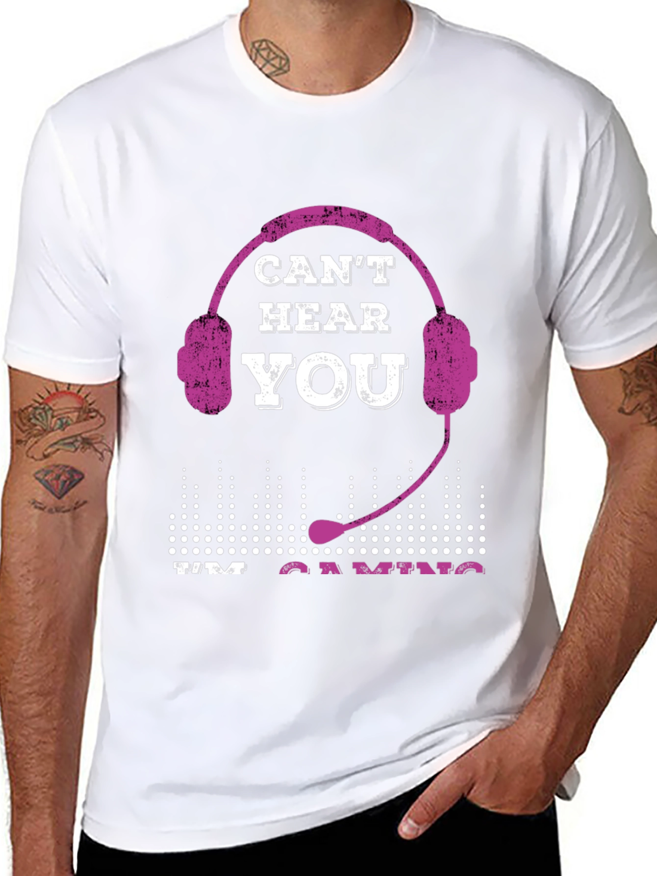 Black Can't Hear You I'm Gaming T-Shirt view 8