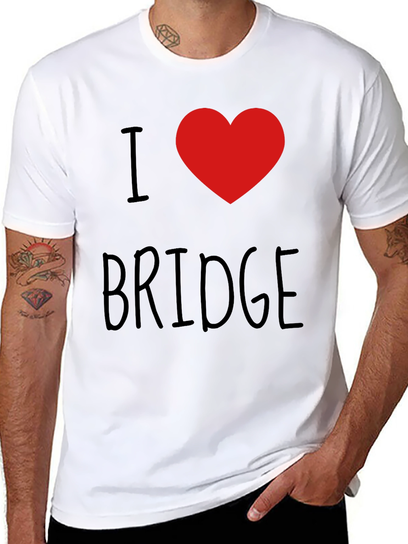 Black I Heart Bridge - Men's Graphic Tee view 8
