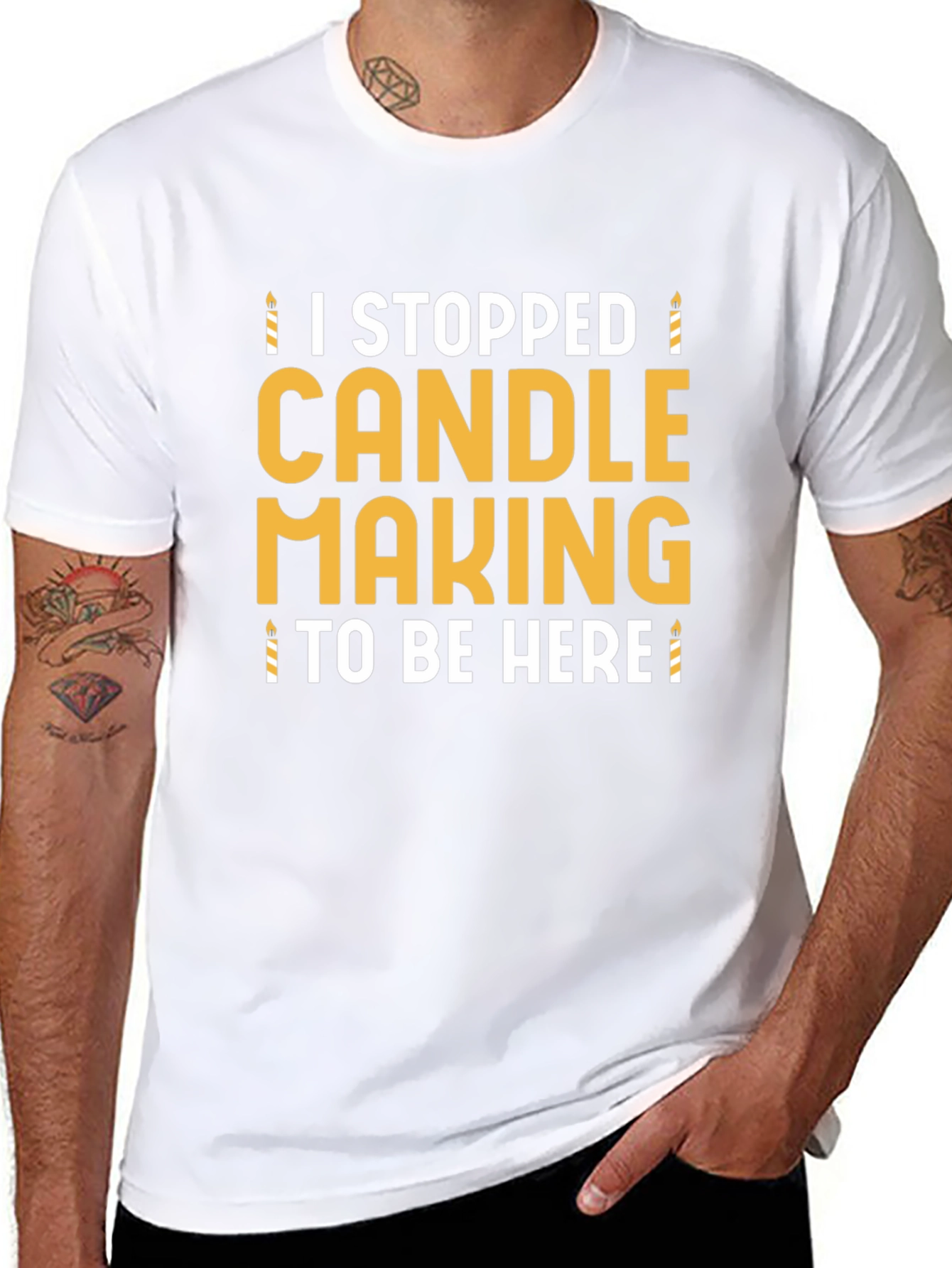 Black Candle Making Funny Graphic T-Shirt view 8